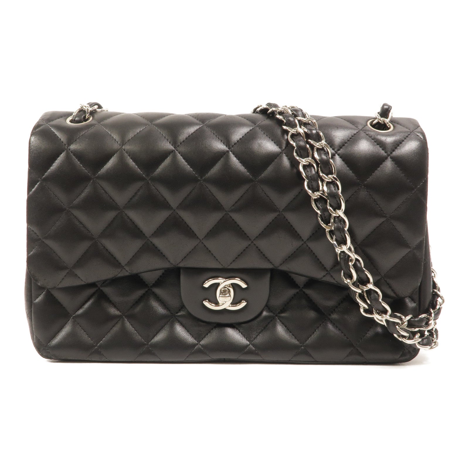 CHANEL 羊皮皮革Large Classic鏈帶肩背袋
