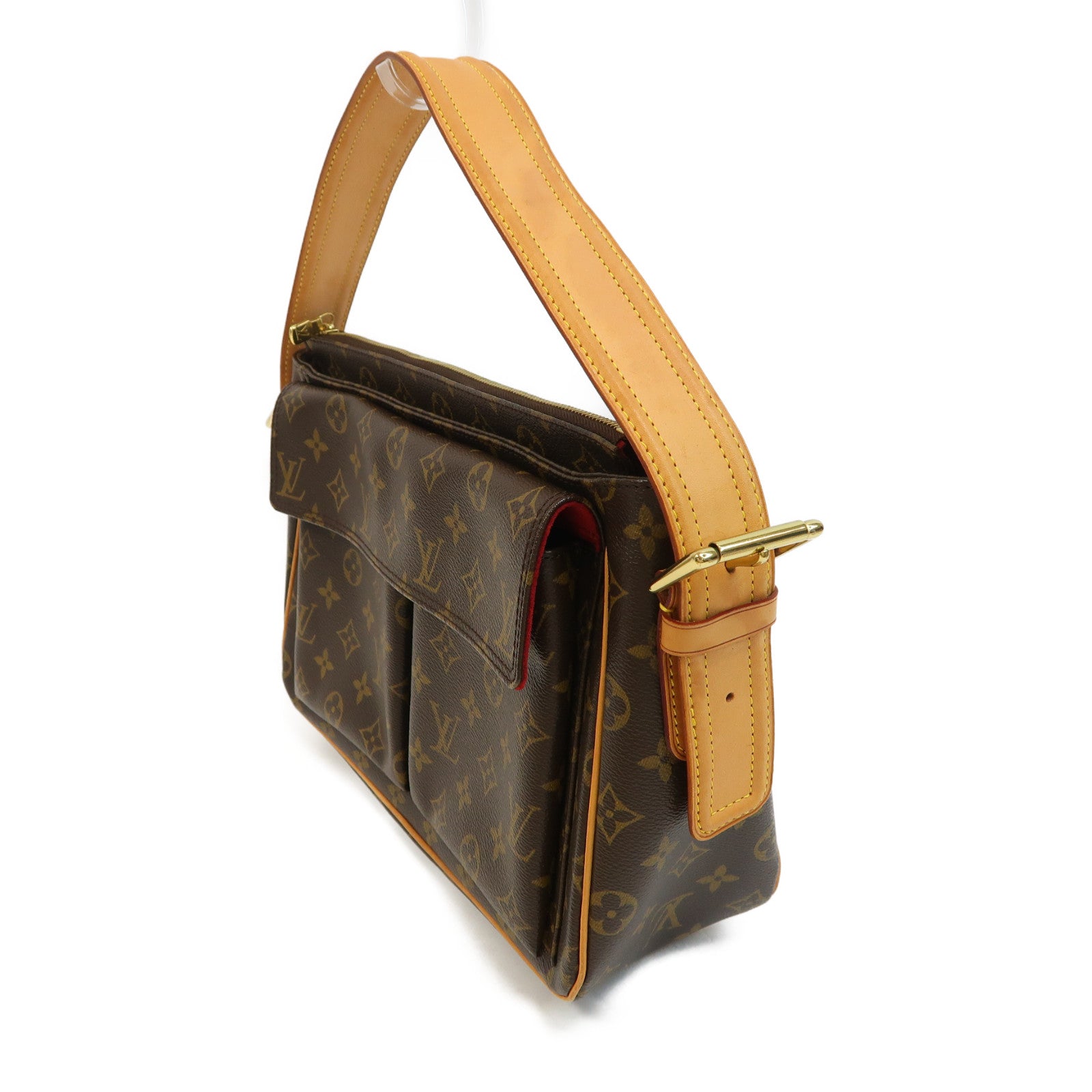 LOUIS VUITTON Monogram Viva Cite GM金扣肩背袋啡色