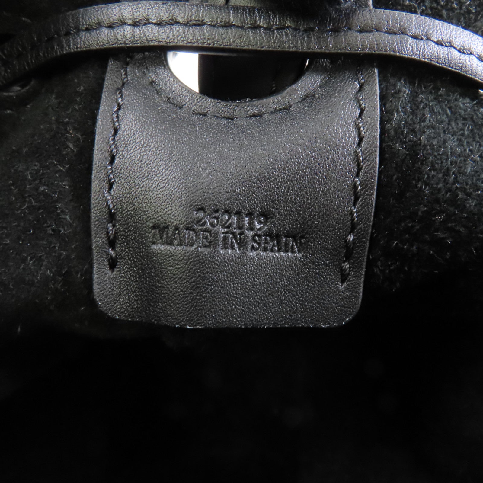 LOEWE 帆布/牛皮皮革Nano Balloon金扣手挽肩背兩用袋黑色