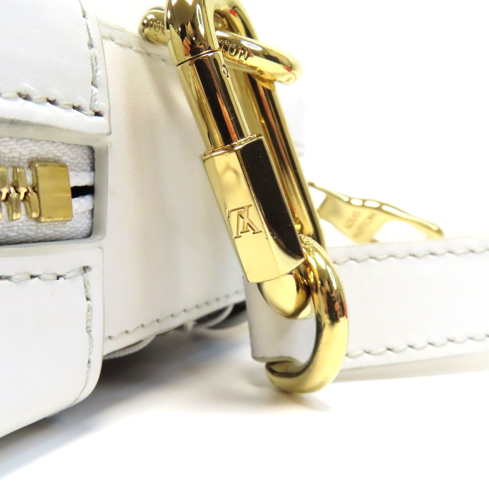 LOUIS VUITTON 【激減優惠】Monogram/皮革LVxNBA Soft Trunk金扣肩背袋啡色/白色