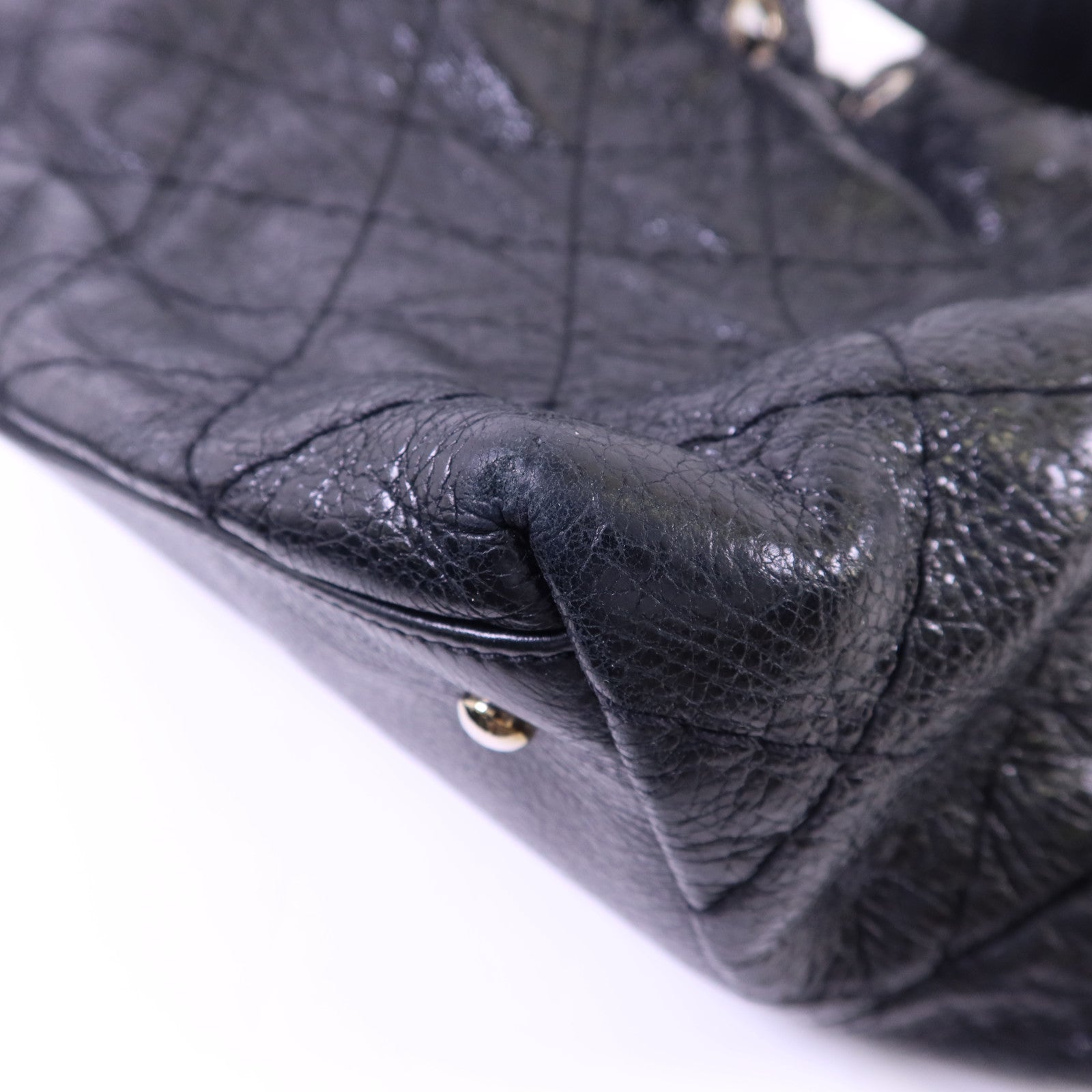 CHANEL 牛皮皮革Tote Bag銀扣手挽袋