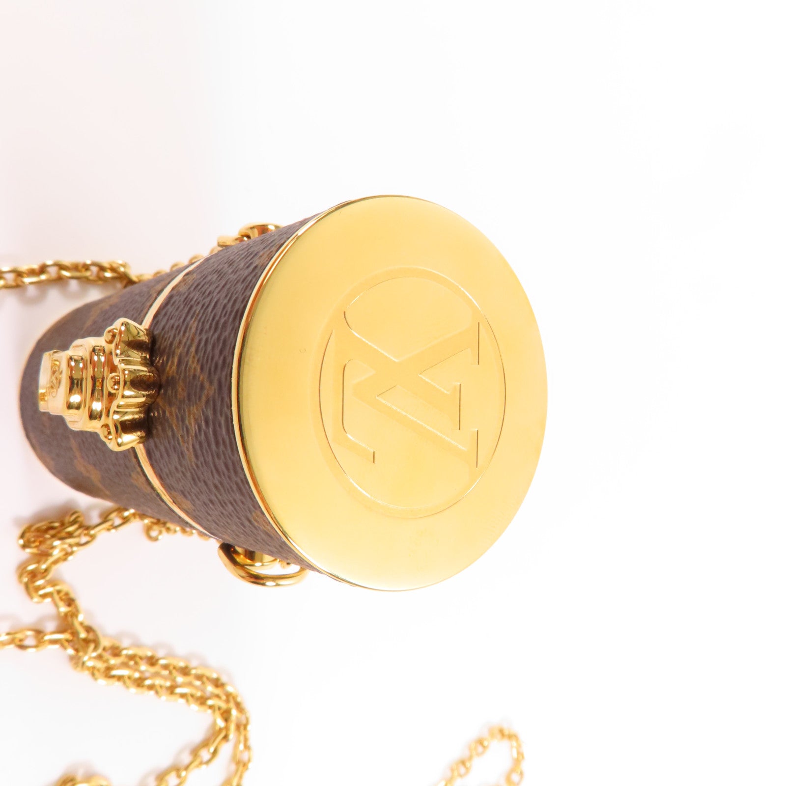 LOUIS VUITTON LV GHW Lipstick Case MP2406 Monogram Brown