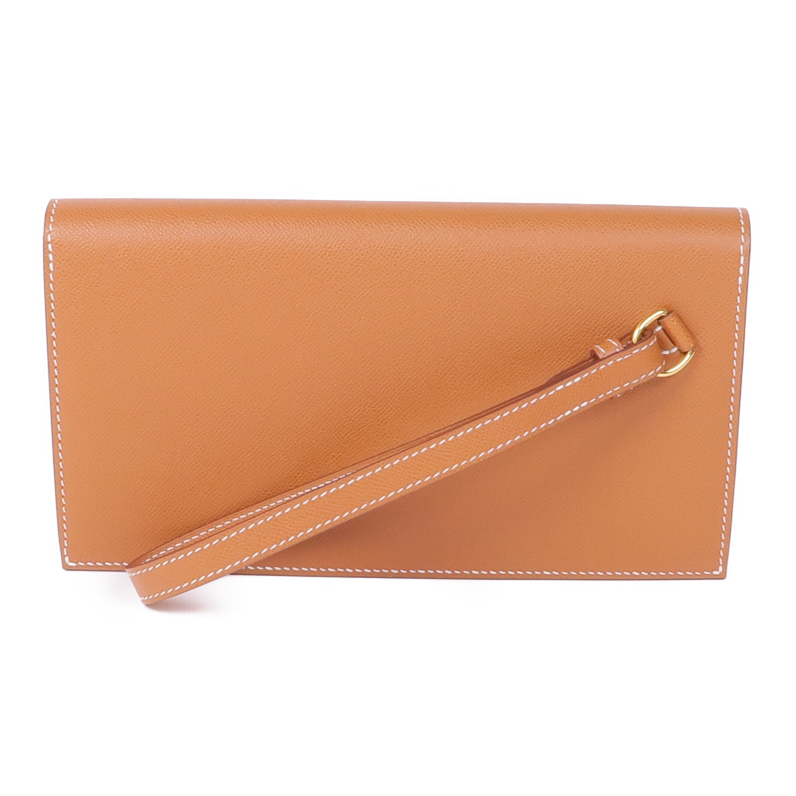 HERMES 【激減優惠】Epsom皮革Kelly Pocket Long Wallet金扣長錢包37 Gold