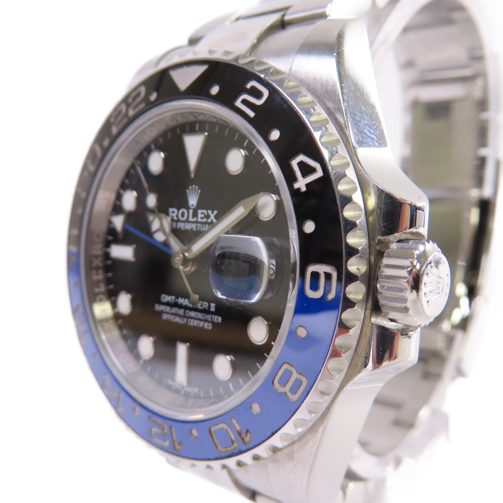 ROLEX GMT Master II Watch不鏽鋼自動機芯手錶黑色/藍色