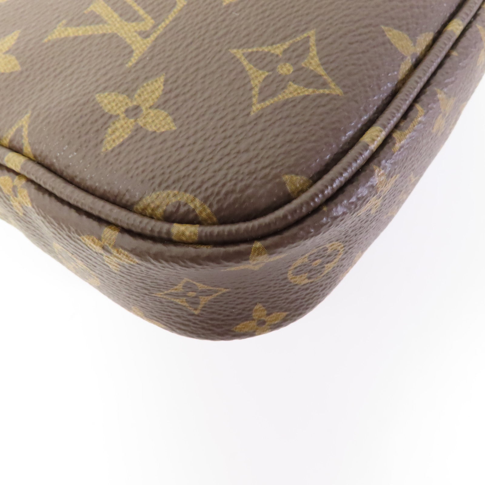 LOUIS VUITTON Monogram Multi Pochette Accessoires金扣手挽肩背兩用袋棕色