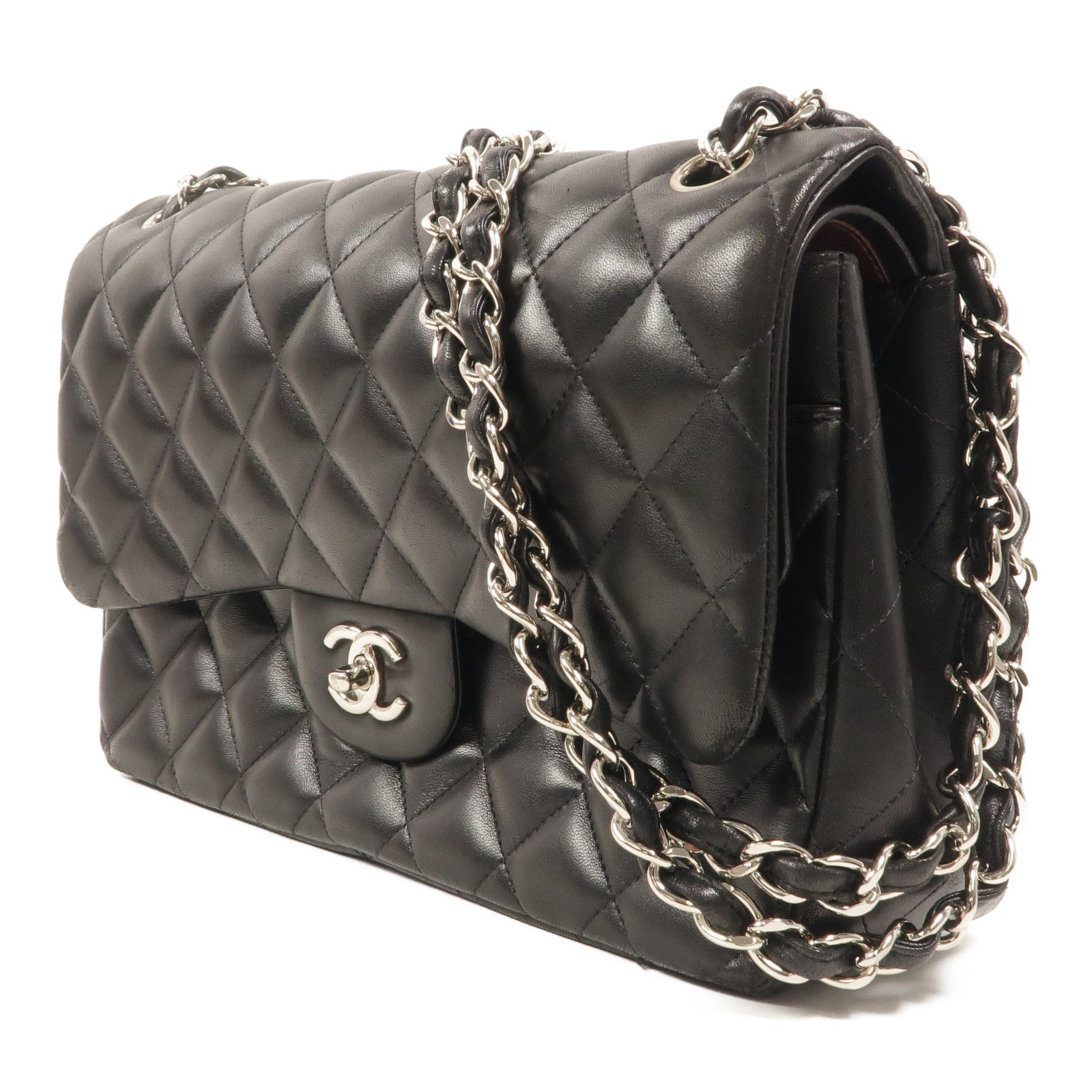 CHANEL 羊皮皮革Large Classic鏈帶肩背袋