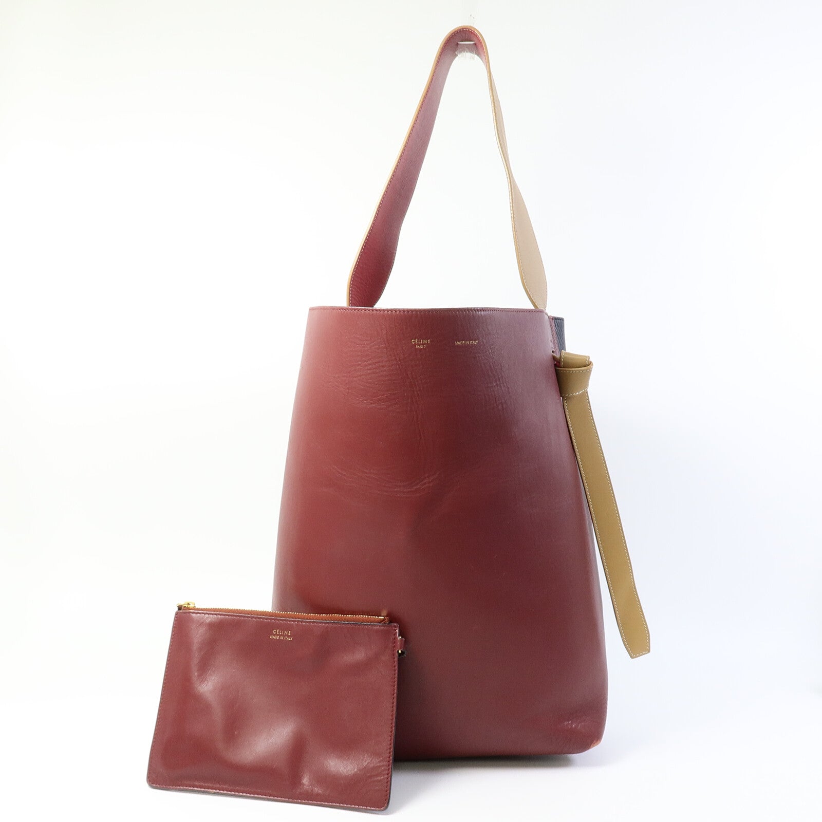 CELINE 牛皮皮革Twisted Cabas肩背袋