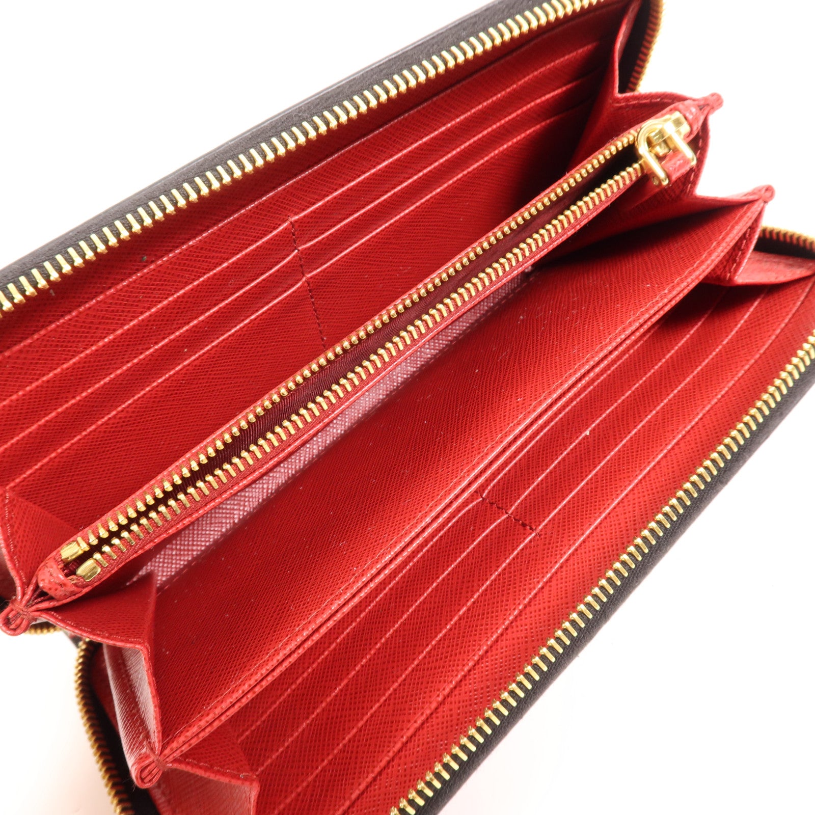 PRADA 牛皮皮革Long Wallet金扣長錢包