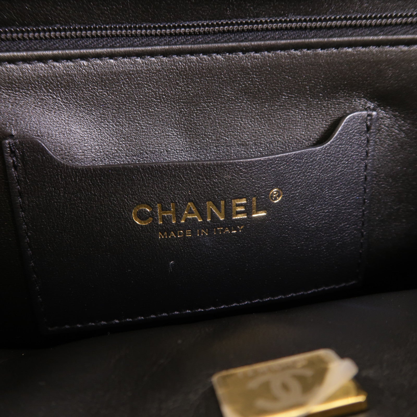 CHANEL 羊皮皮革2 Way Shoulder金扣手挽肩背兩用袋