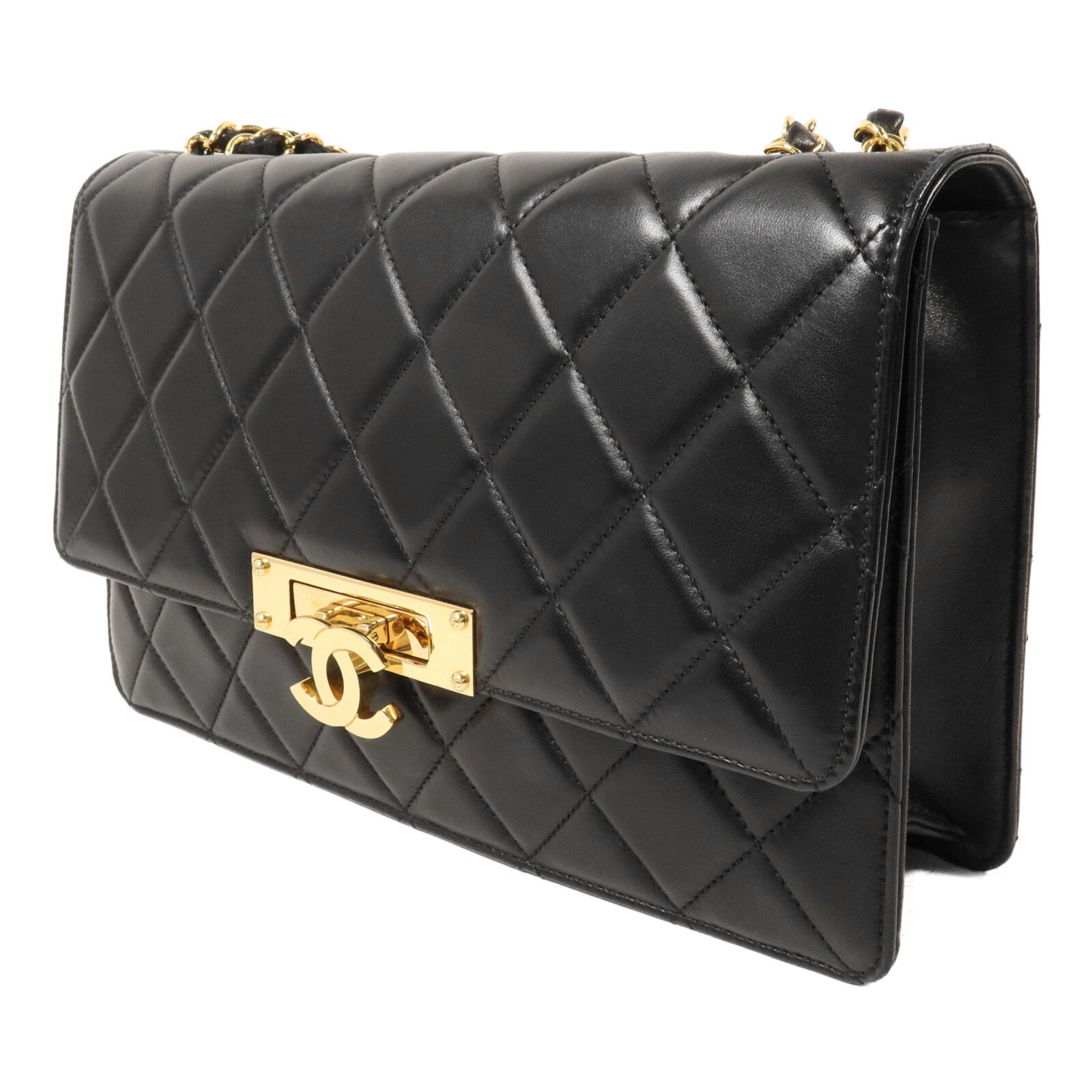 CHANEL 羊皮皮革Chanel Golden Class鏈帶肩背袋