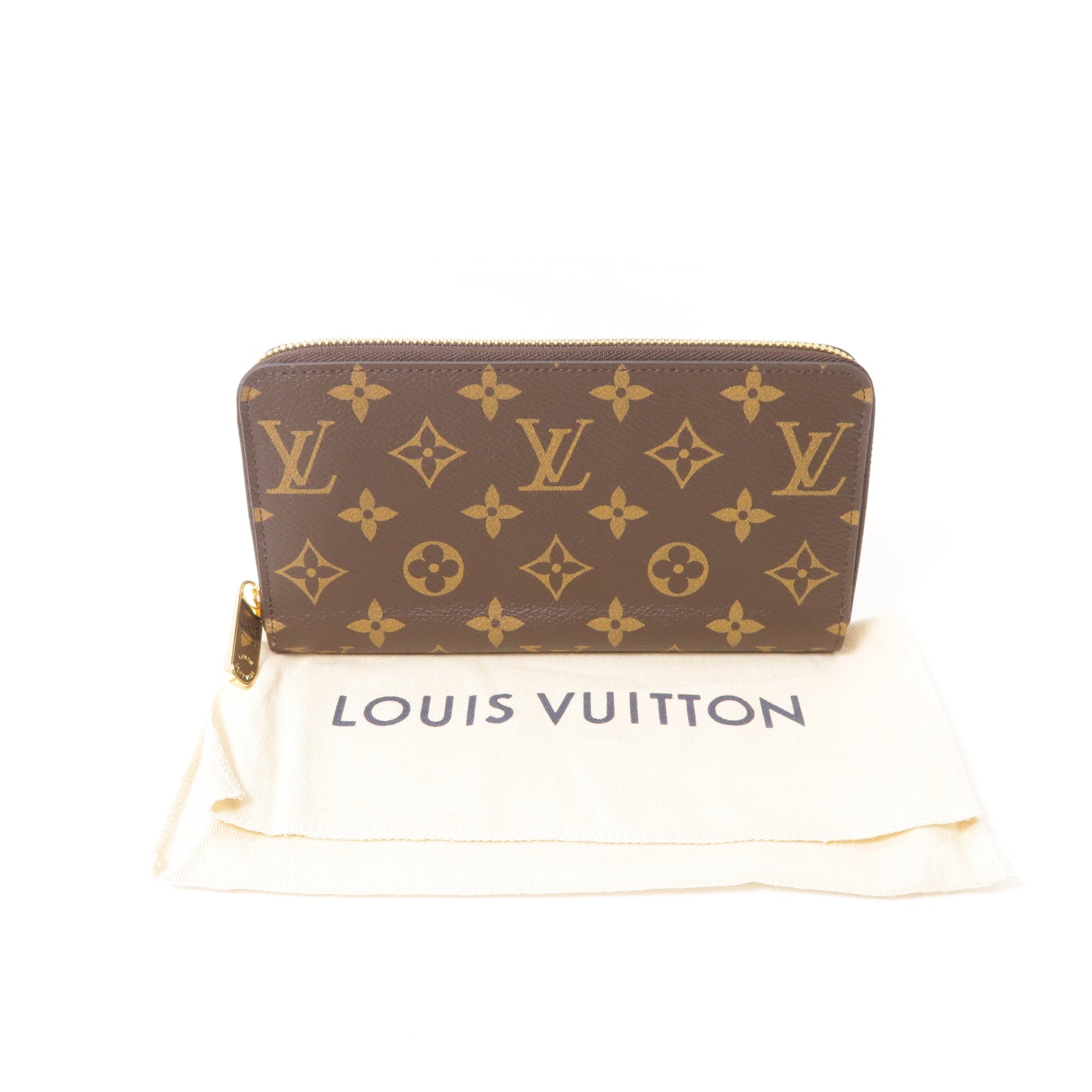 LOUIS VUITTON Monogram Portefeuille Zippy Wallet金扣長錢包棕色