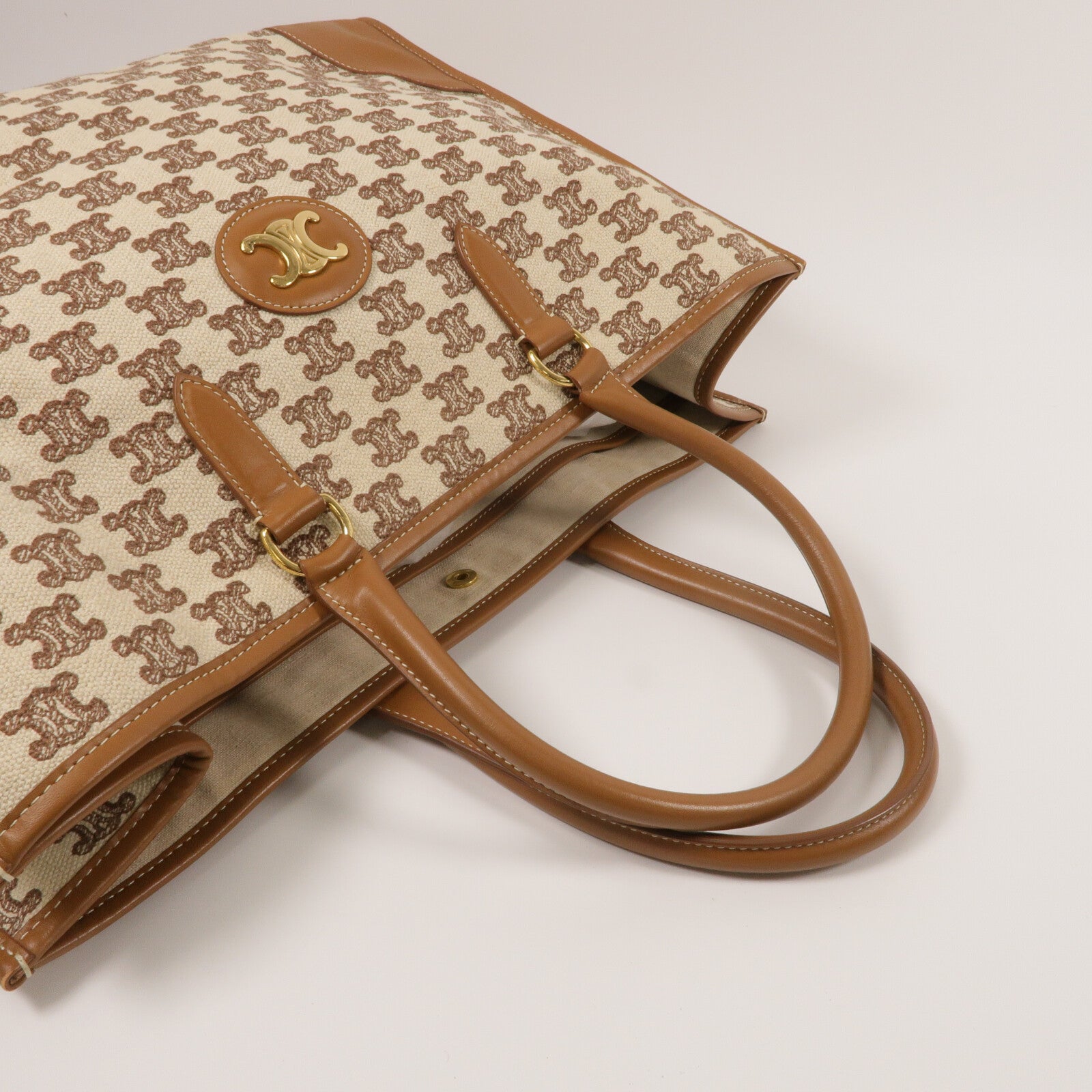 CELINE 帆布/牛皮皮革Horizontal Cabas Tote Bag手挽袋