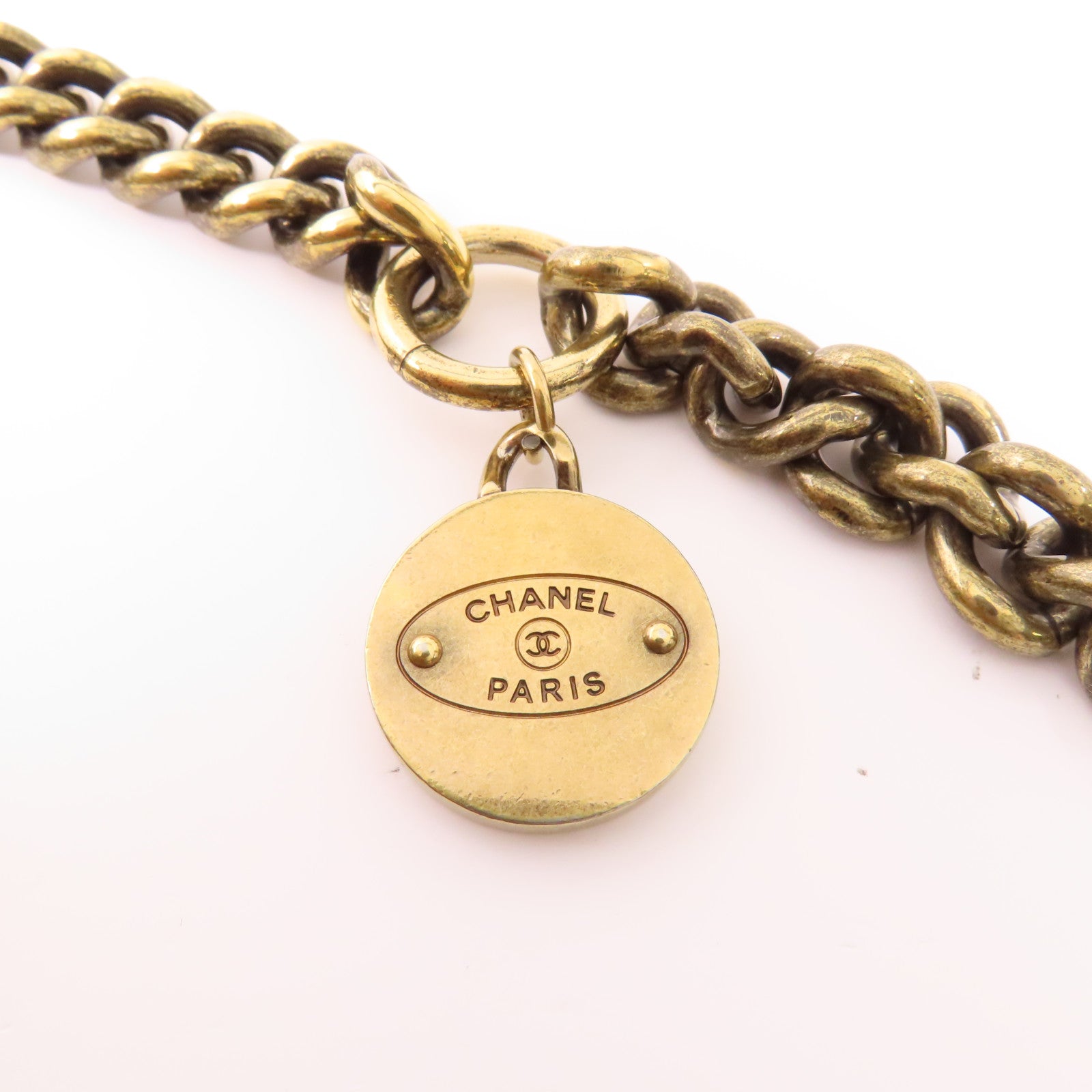 CHANEL 牛皮皮革Shoulder Bag金扣鏈帶肩背袋