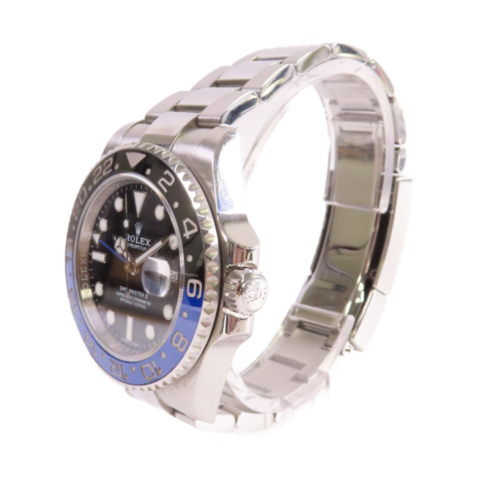 ROLEX GMT Master II Watch不鏽鋼自動機芯手錶黑色/藍色