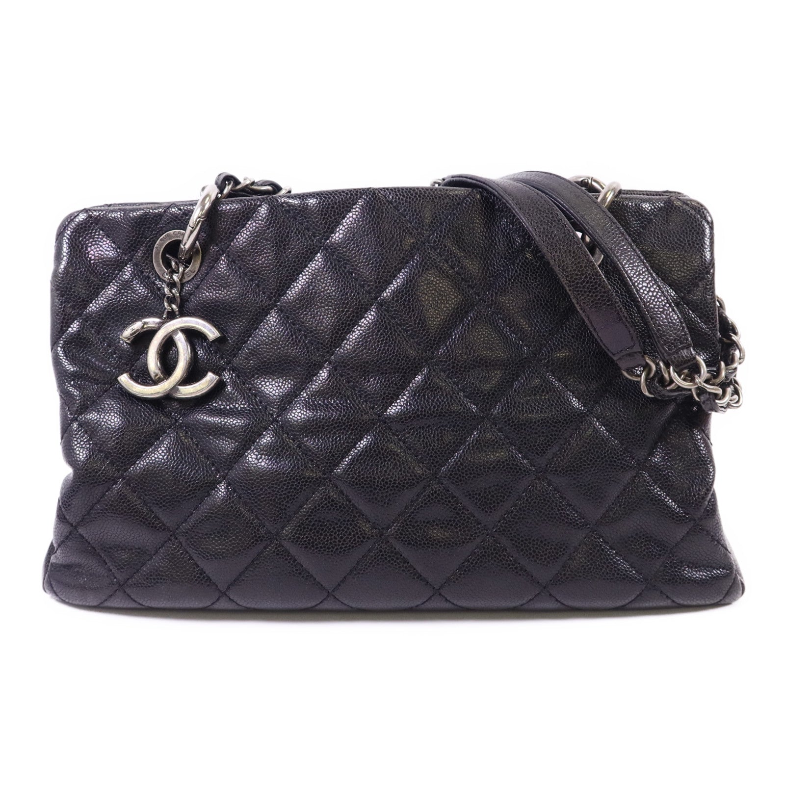 CHANEL 牛皮皮革Chic Shopping Tote銀扣肩背袋