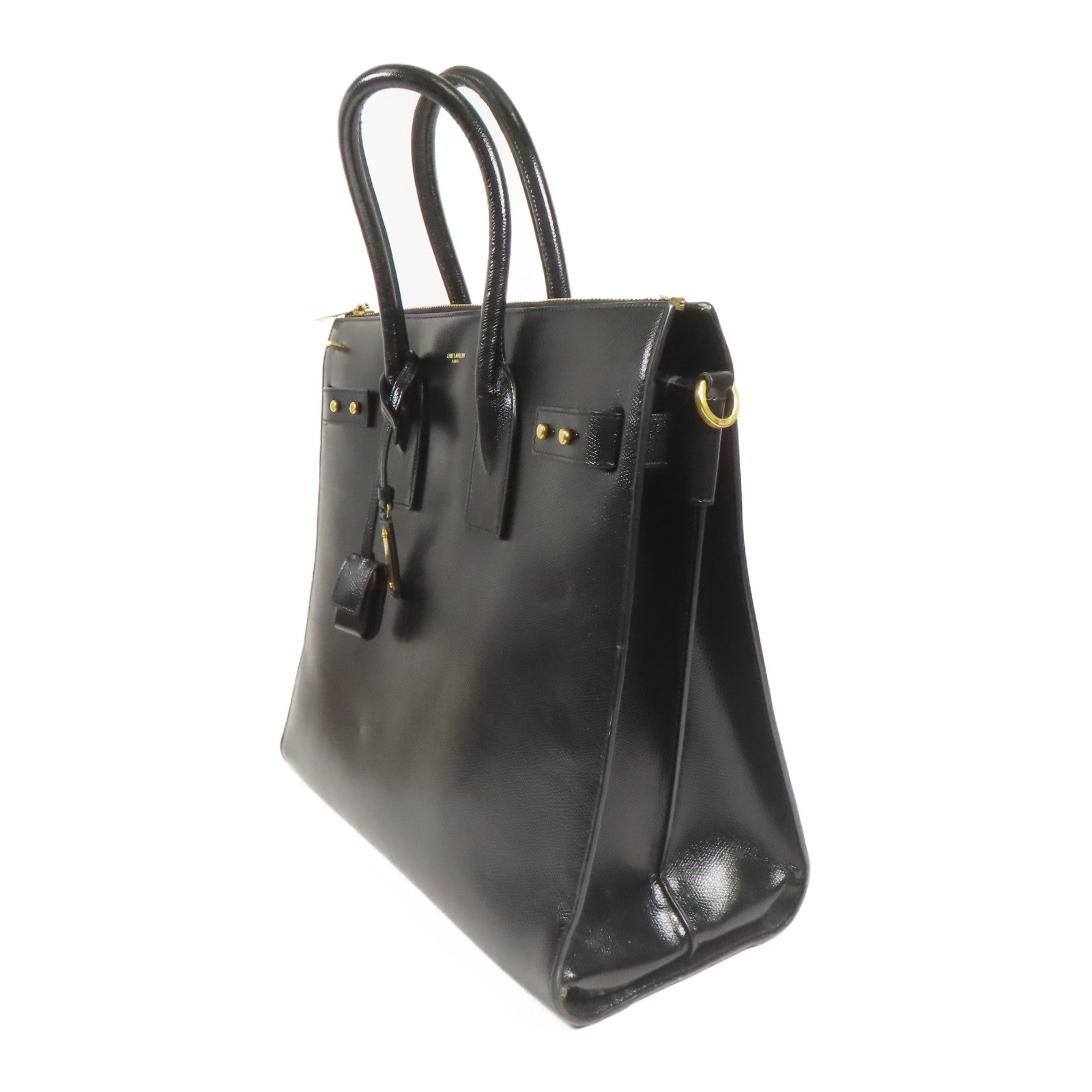 YVES SAINT LAURENT 牛皮皮革Shoulder Bag金扣手挽肩背兩用袋