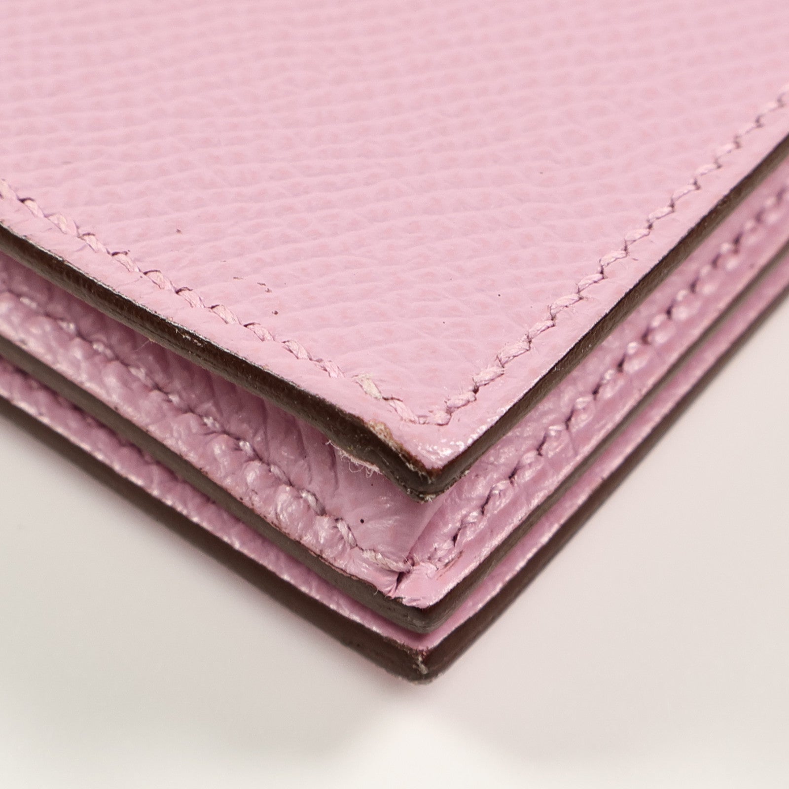 HERMES Epsom皮革Bearn W Snap銀扣長錢包