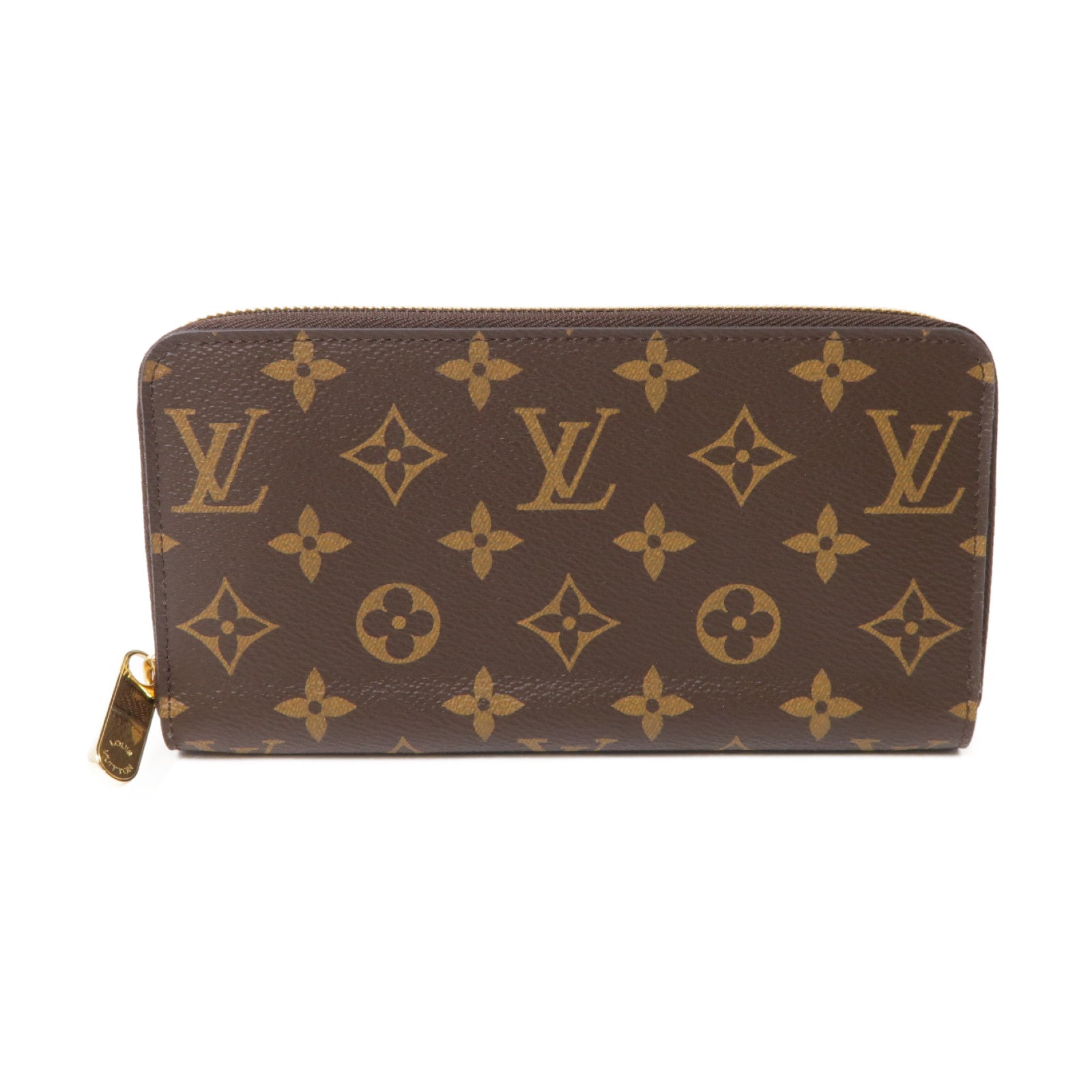 LOUIS VUITTON Monogram Portefeuille Zippy Wallet金扣長錢包棕色