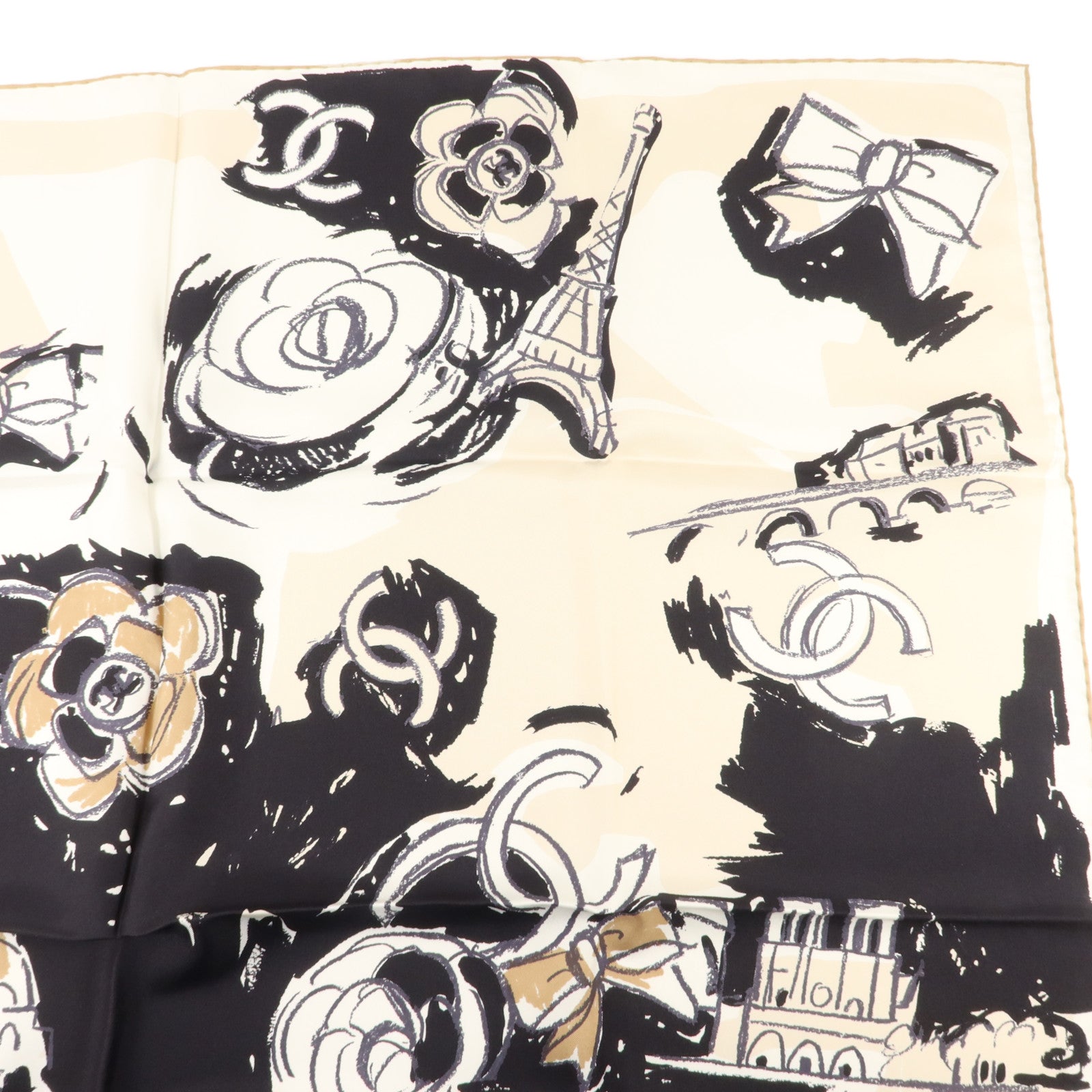 CHANEL 絲質Square Scarf 90x90cm絲巾