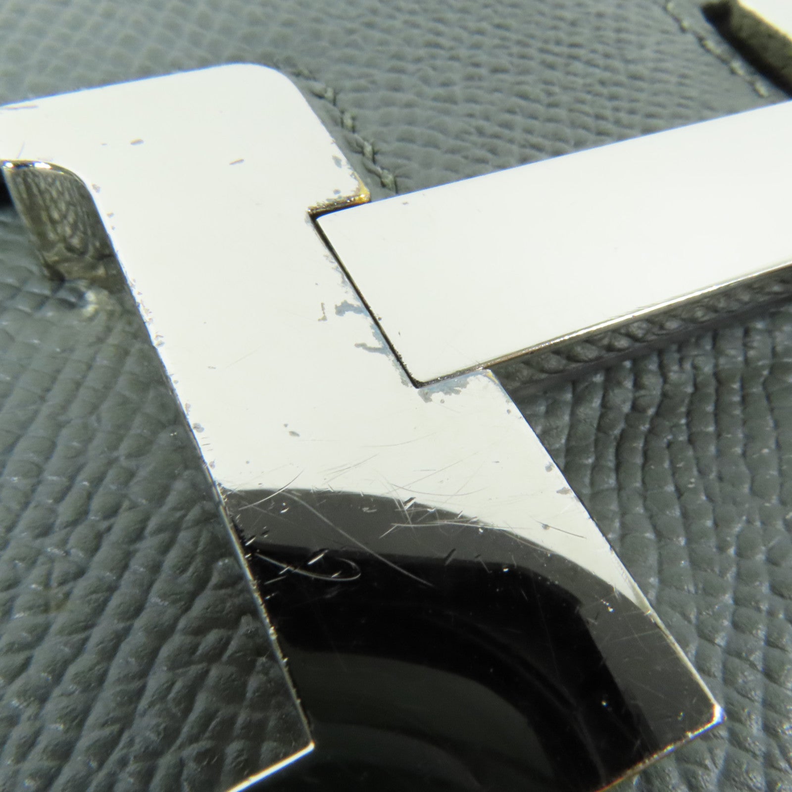 HERMES Epsom皮革Constance Mini銀扣肩背袋Vert Amande