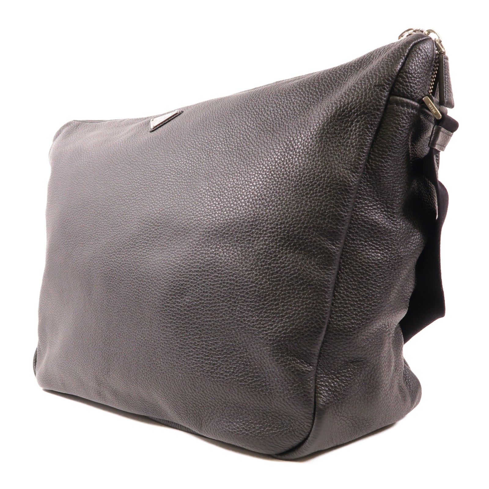 PRADA 牛皮皮革Shoulder Bag銀扣肩背袋