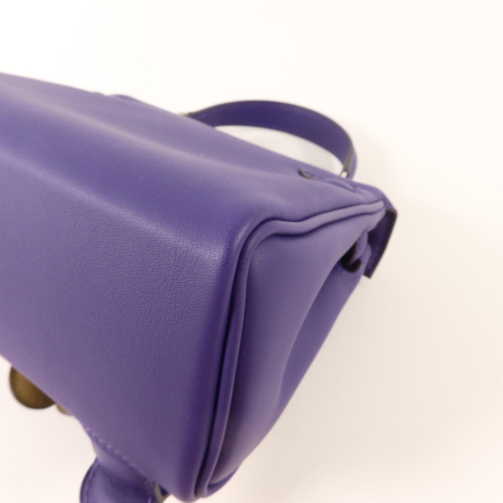 HERMES Swift皮革Kelly Doll手挽袋Purple/Dune