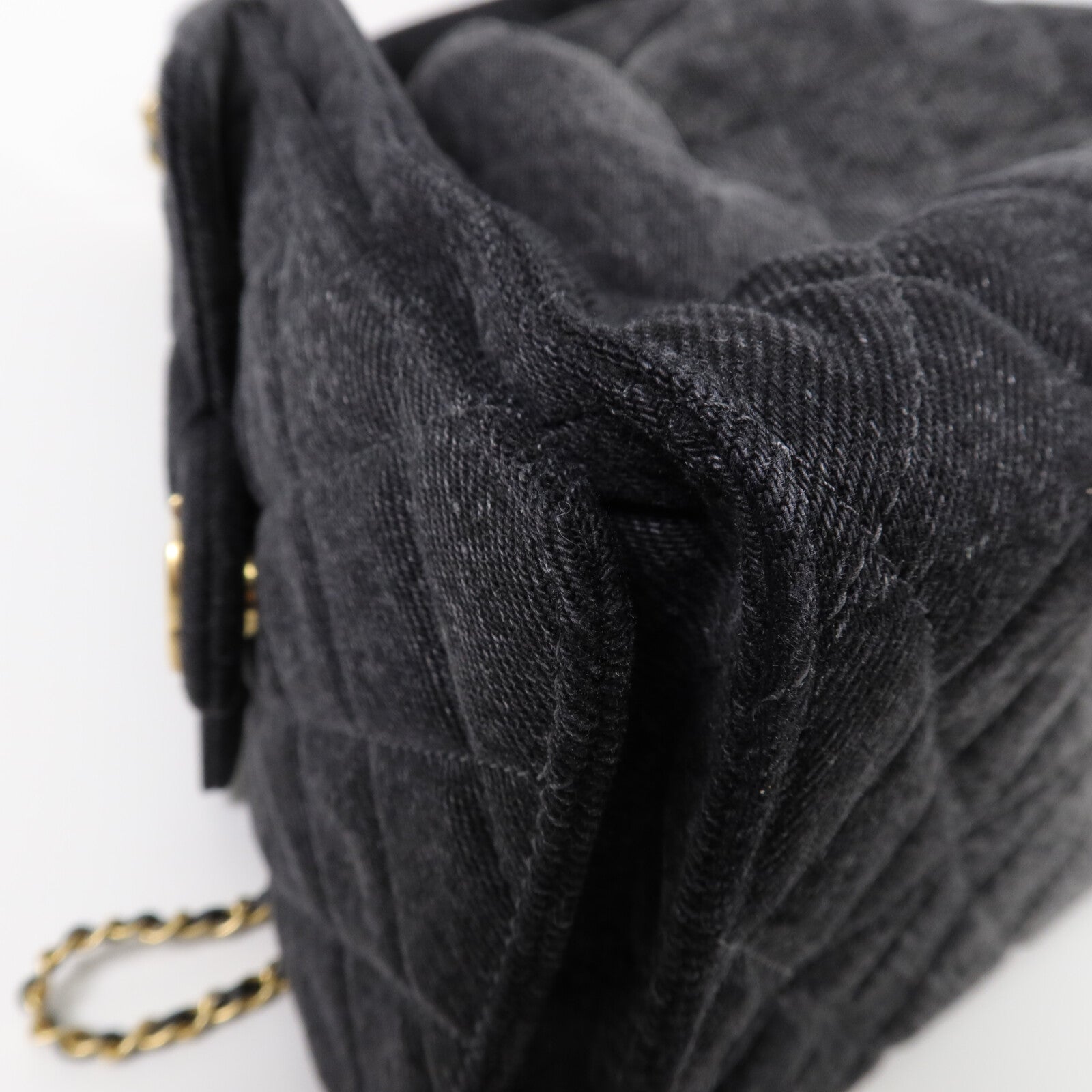 CHANEL 牛仔布Chanel 25 Medium鏈帶肩背袋