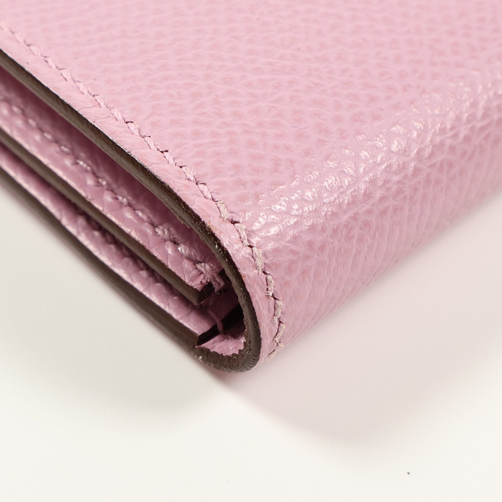 HERMES Epsom皮革Bearn W Snap銀扣長錢包