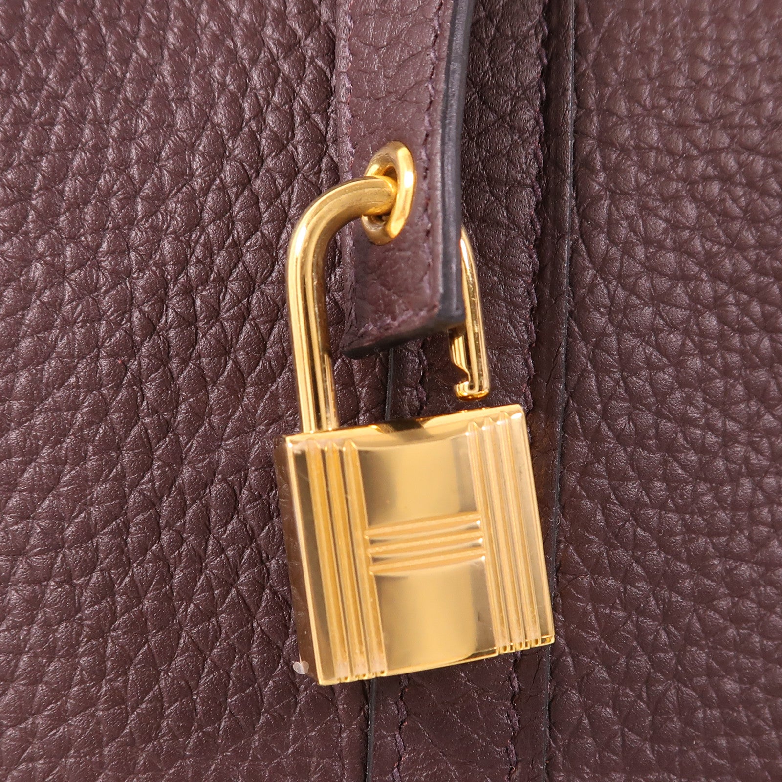 HERMES Clemence皮革Picotin MM金扣手挽袋Rouge Sellier