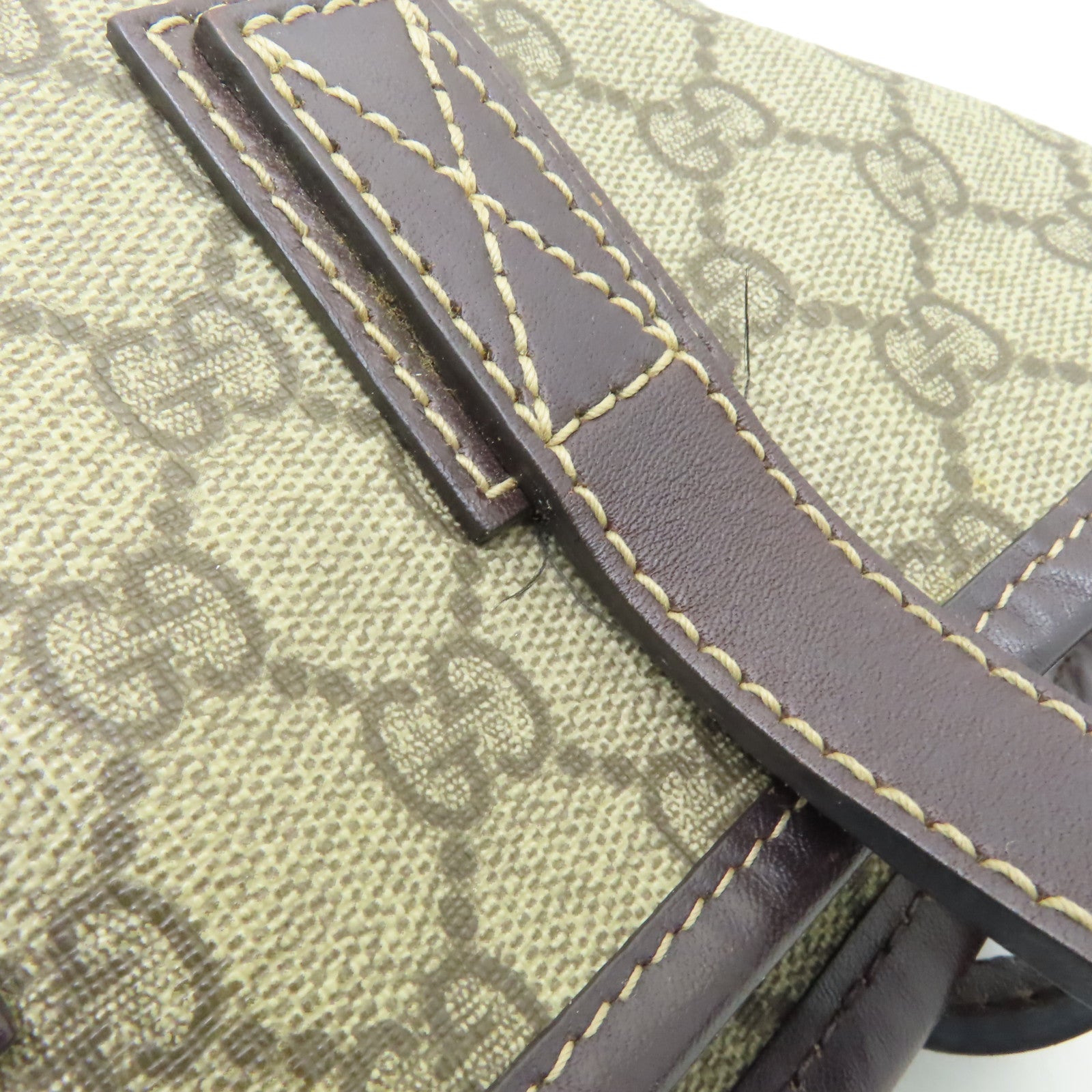 GUCCI 塗層帆布Tote Bag銀扣手挽袋啡色