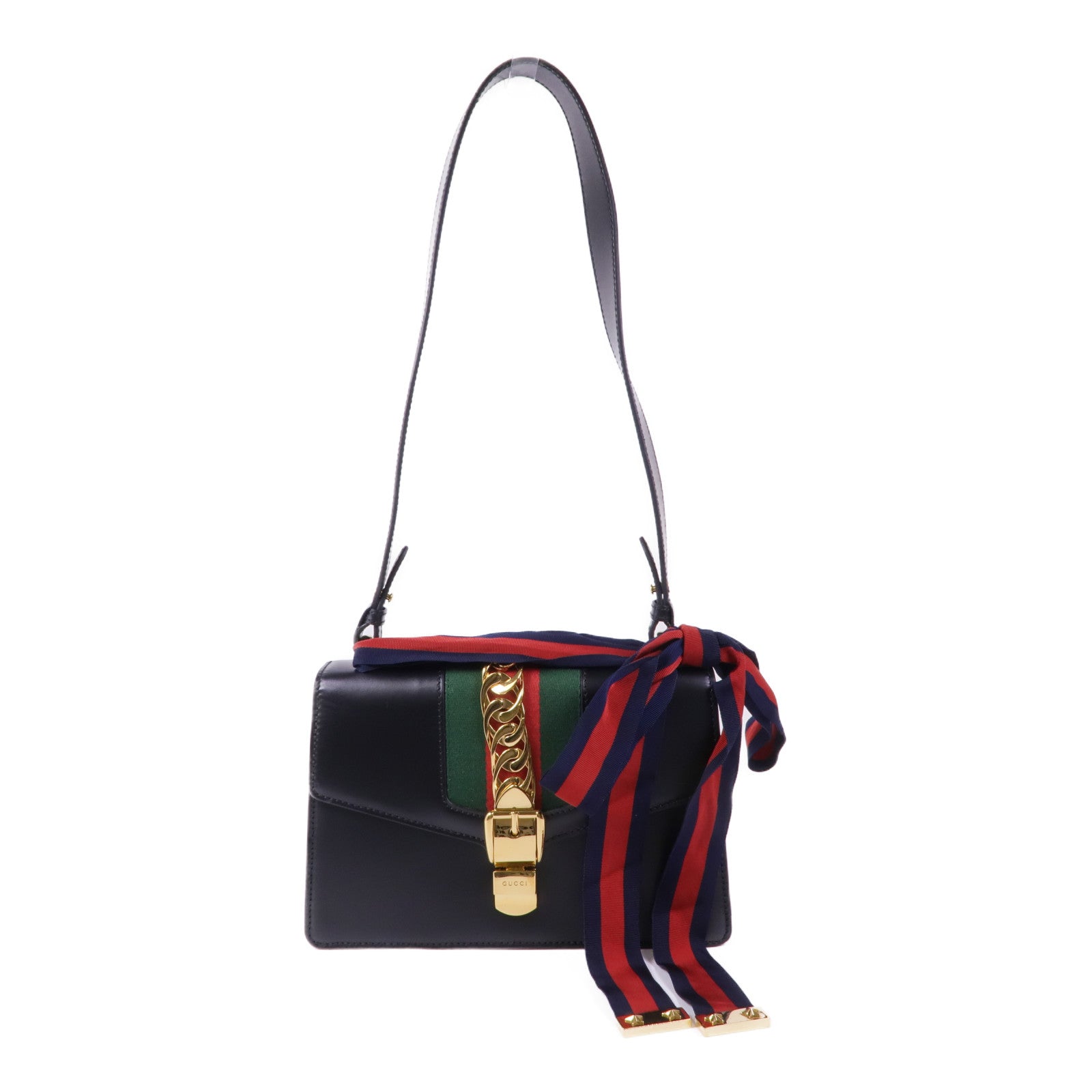 GUCCI 【激減優惠】牛皮皮革Sylvie金扣肩背袋