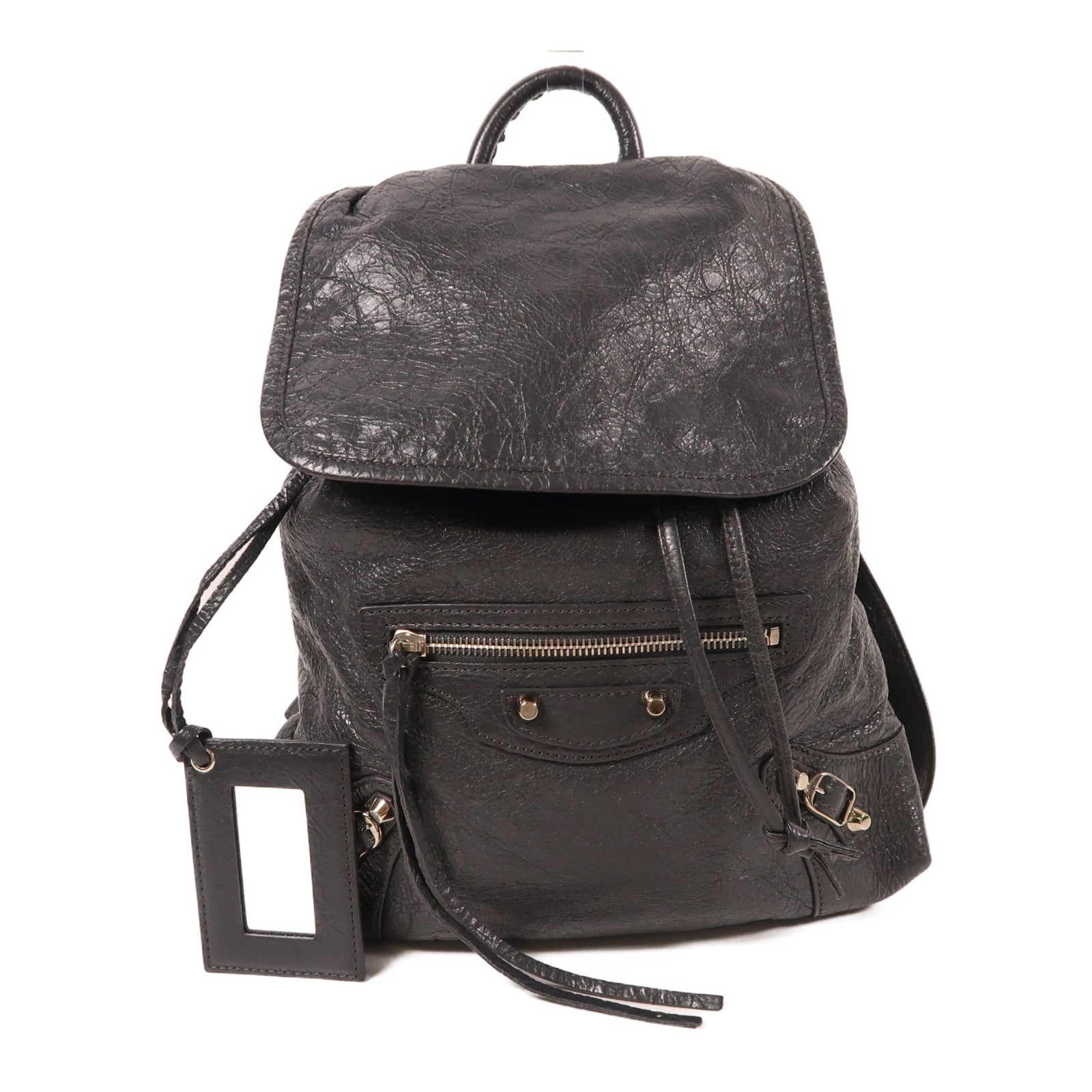 BALENCIAGA 牛皮皮革Backpack銀扣背包