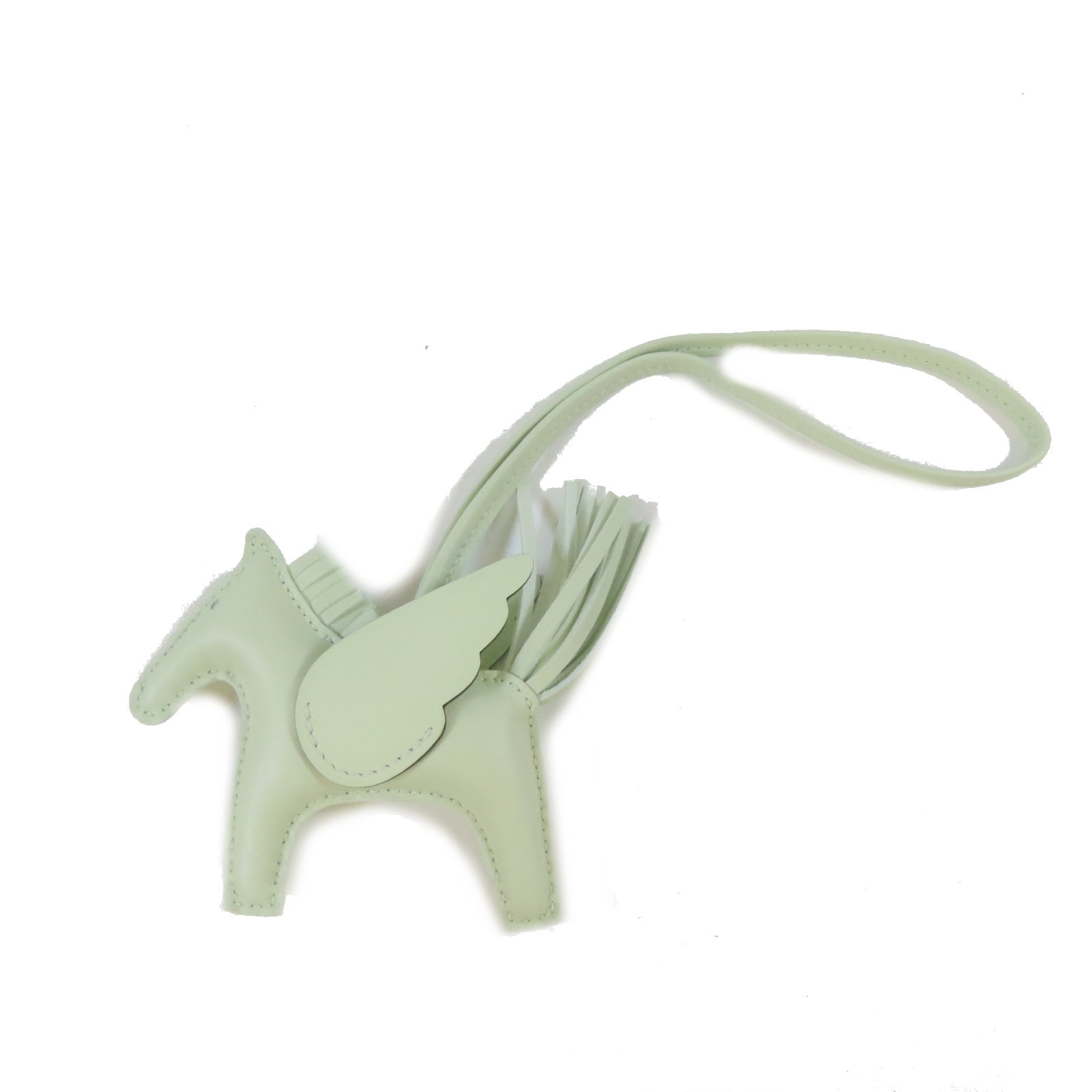 HERMES Swift皮革Rodeo Pegase PM掛飾Vert Fizz/淺綠色