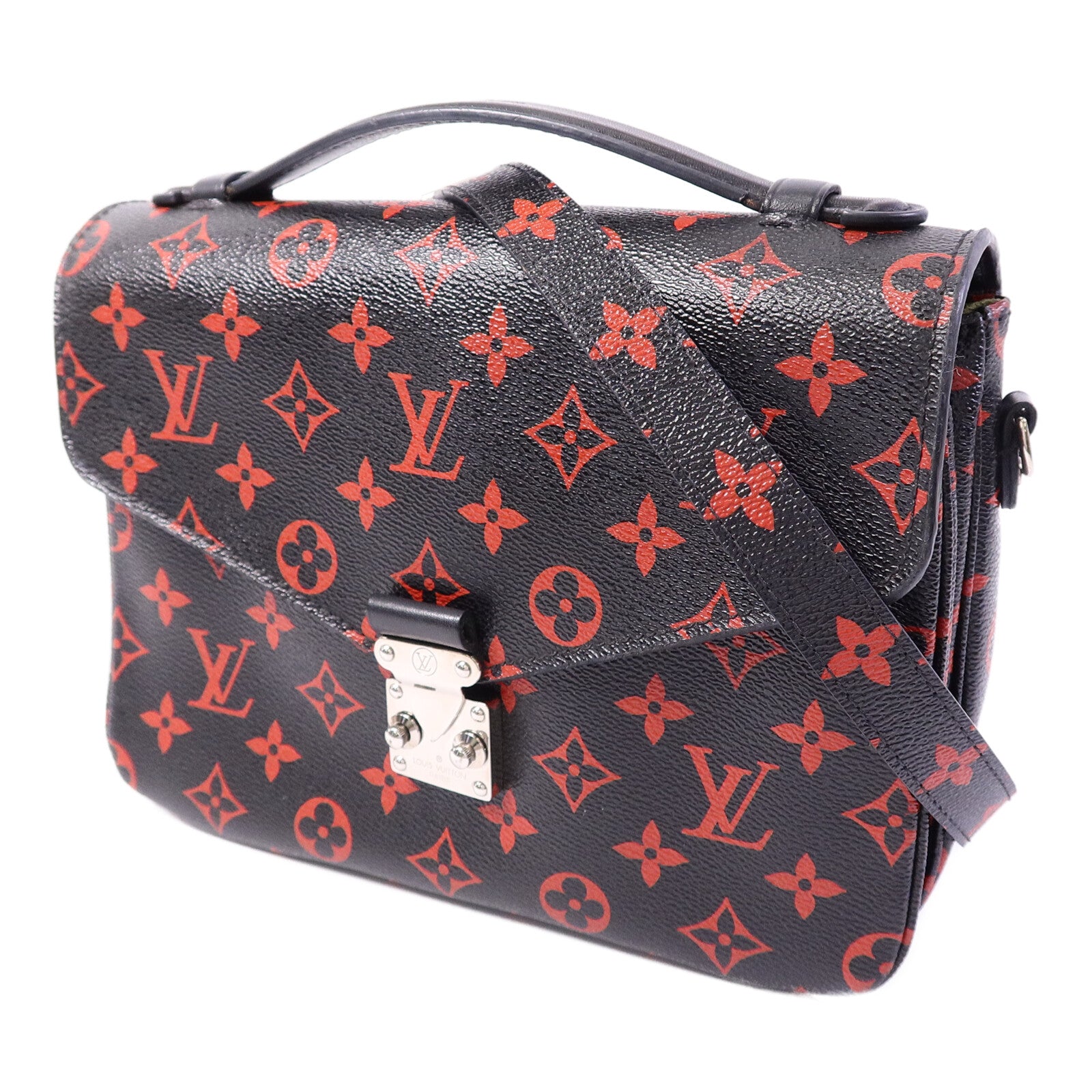 LOUIS VUITTON Monogram Anfleur Rouge Pochette Metis手挽肩背兩用袋