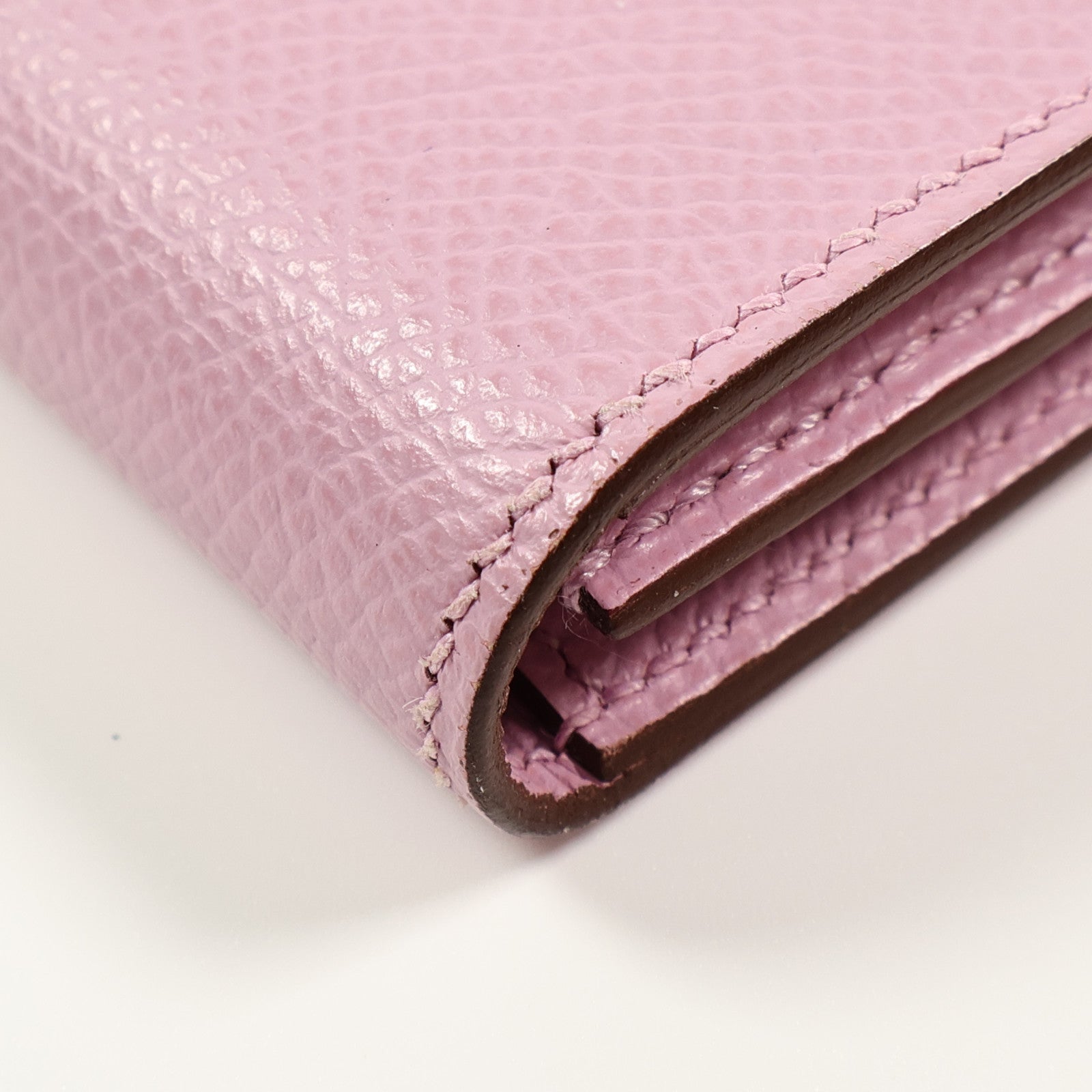 HERMES Epsom皮革Bearn W Snap銀扣長錢包