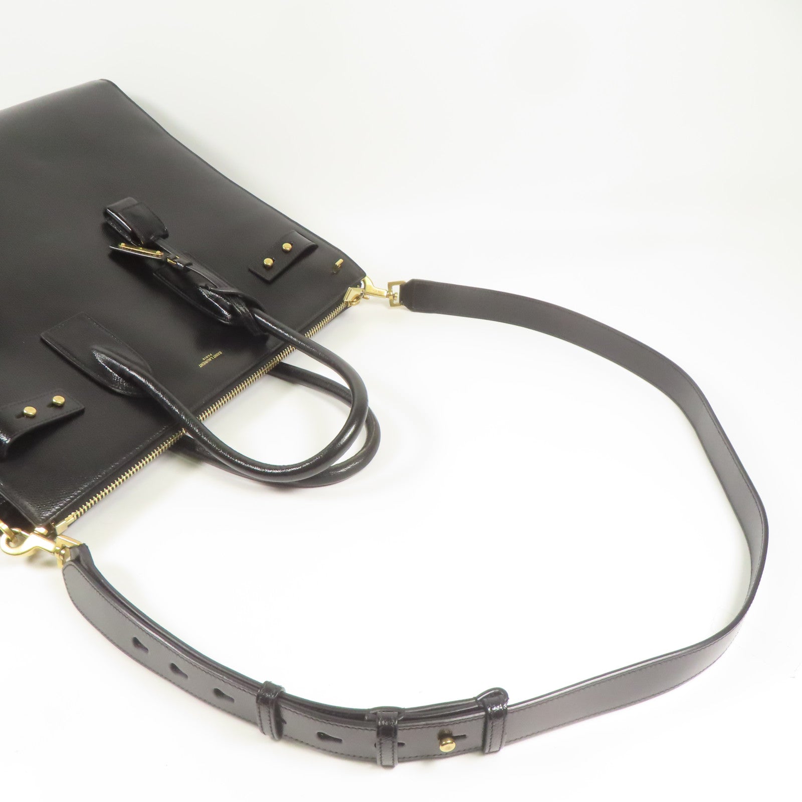 YVES SAINT LAURENT 牛皮皮革Shoulder Bag金扣手挽肩背兩用袋