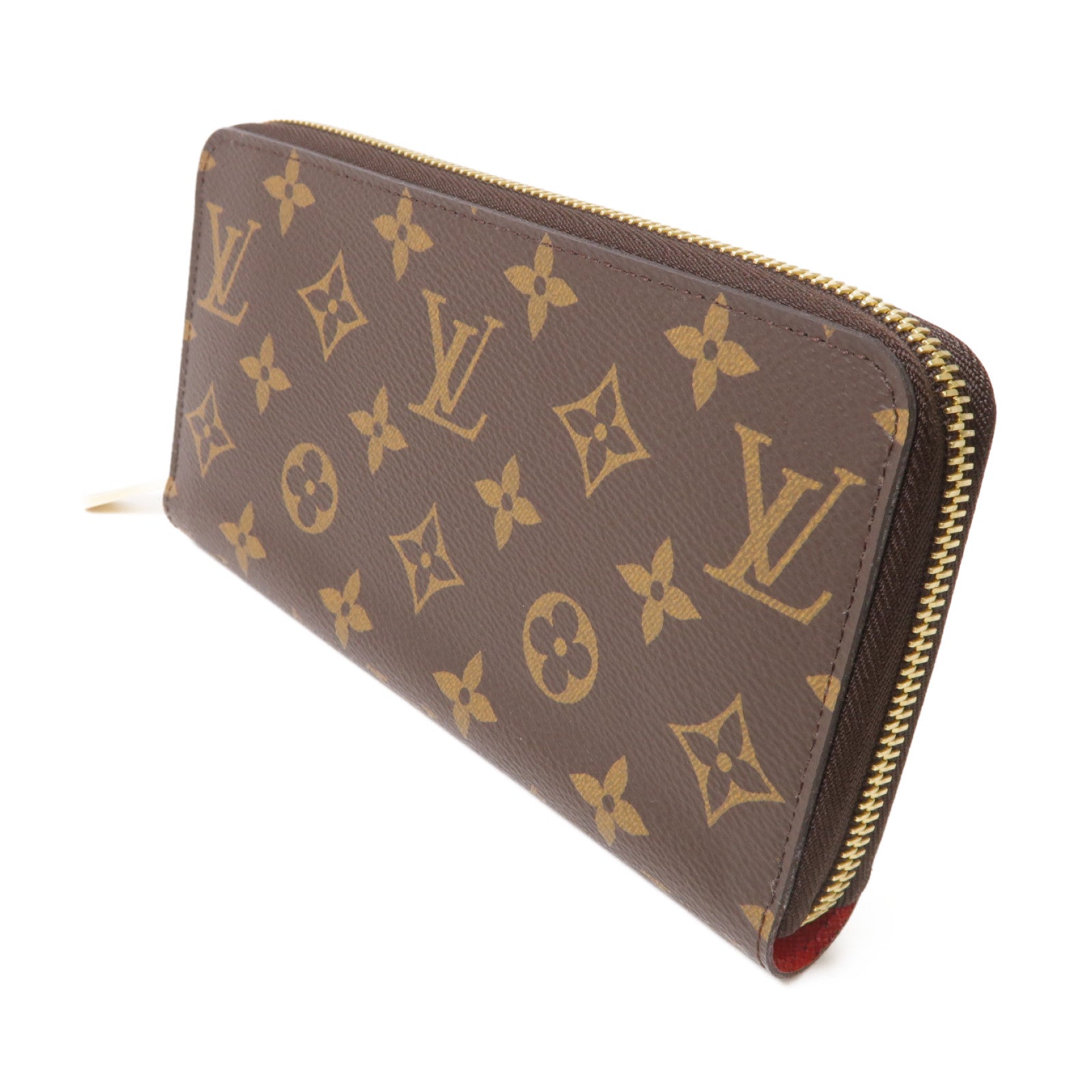 LOUIS VUITTON Monogram Portefeuille Zippy Wallet金扣長錢包棕色