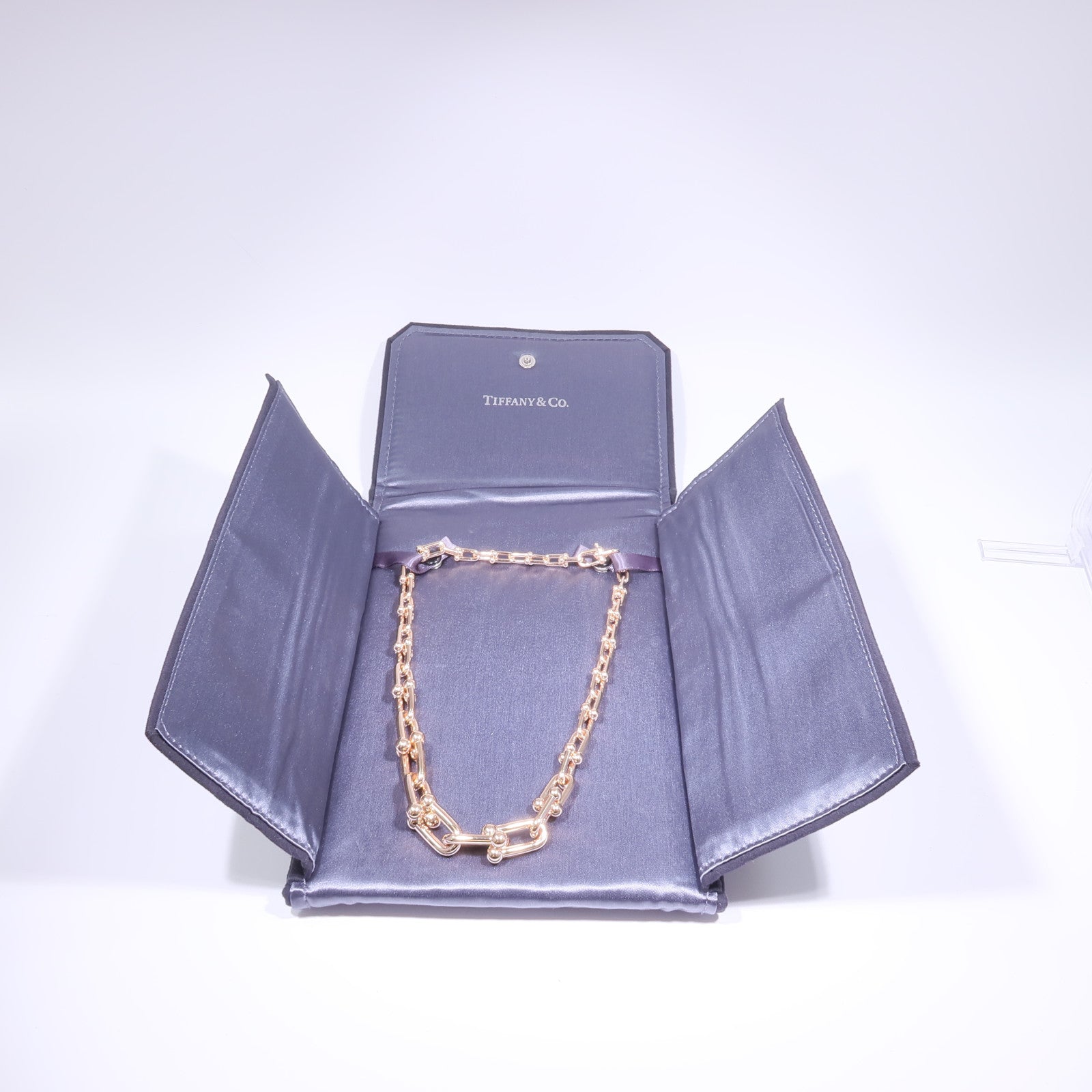 TIFFANY＆CO 18K玫瑰金HardWare Graduated Necklace項鍊