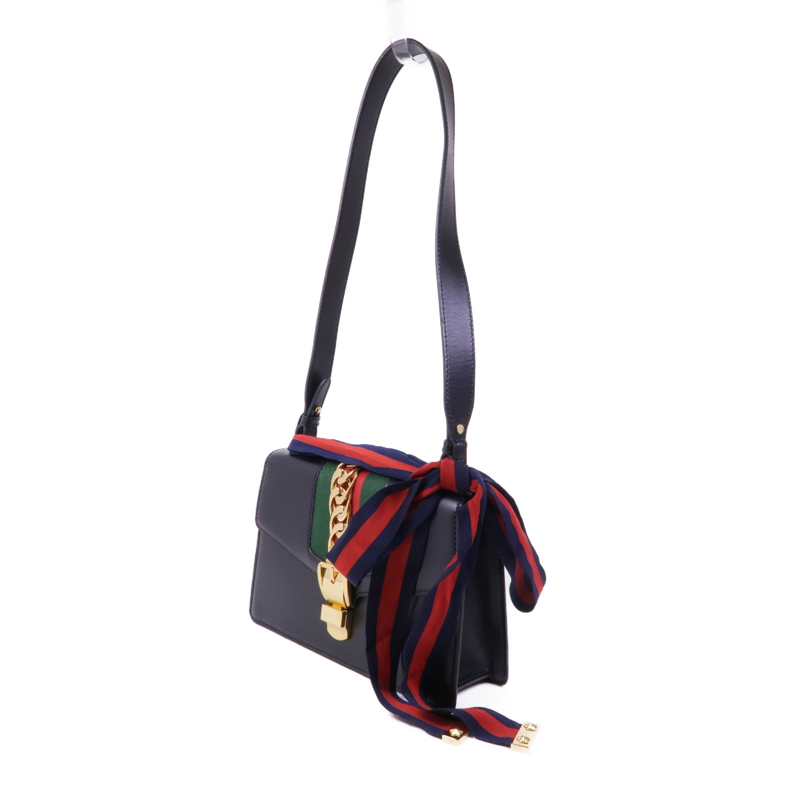 GUCCI 牛皮皮革Sylvie金扣肩背袋