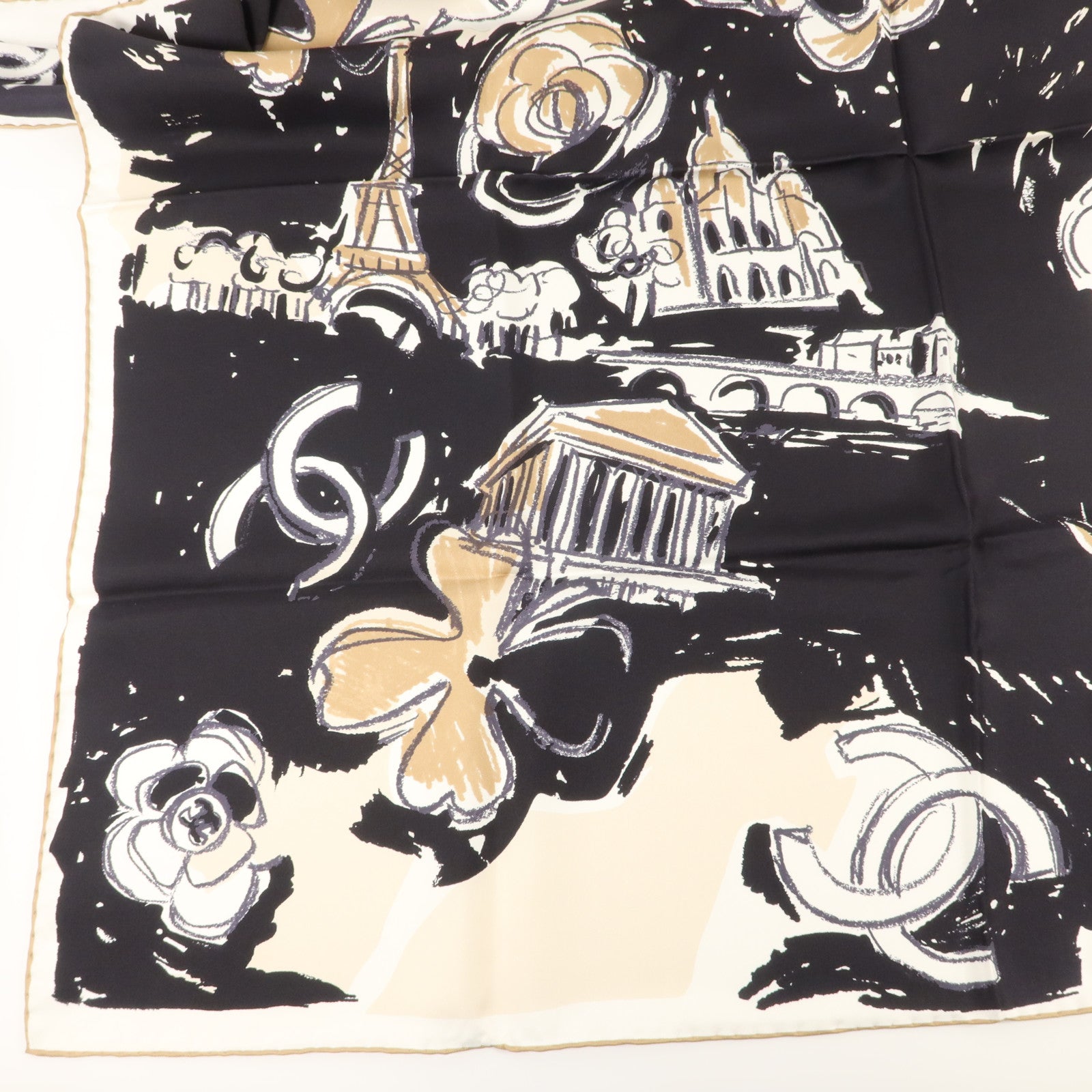 CHANEL 絲質Square Scarf 90x90cm絲巾