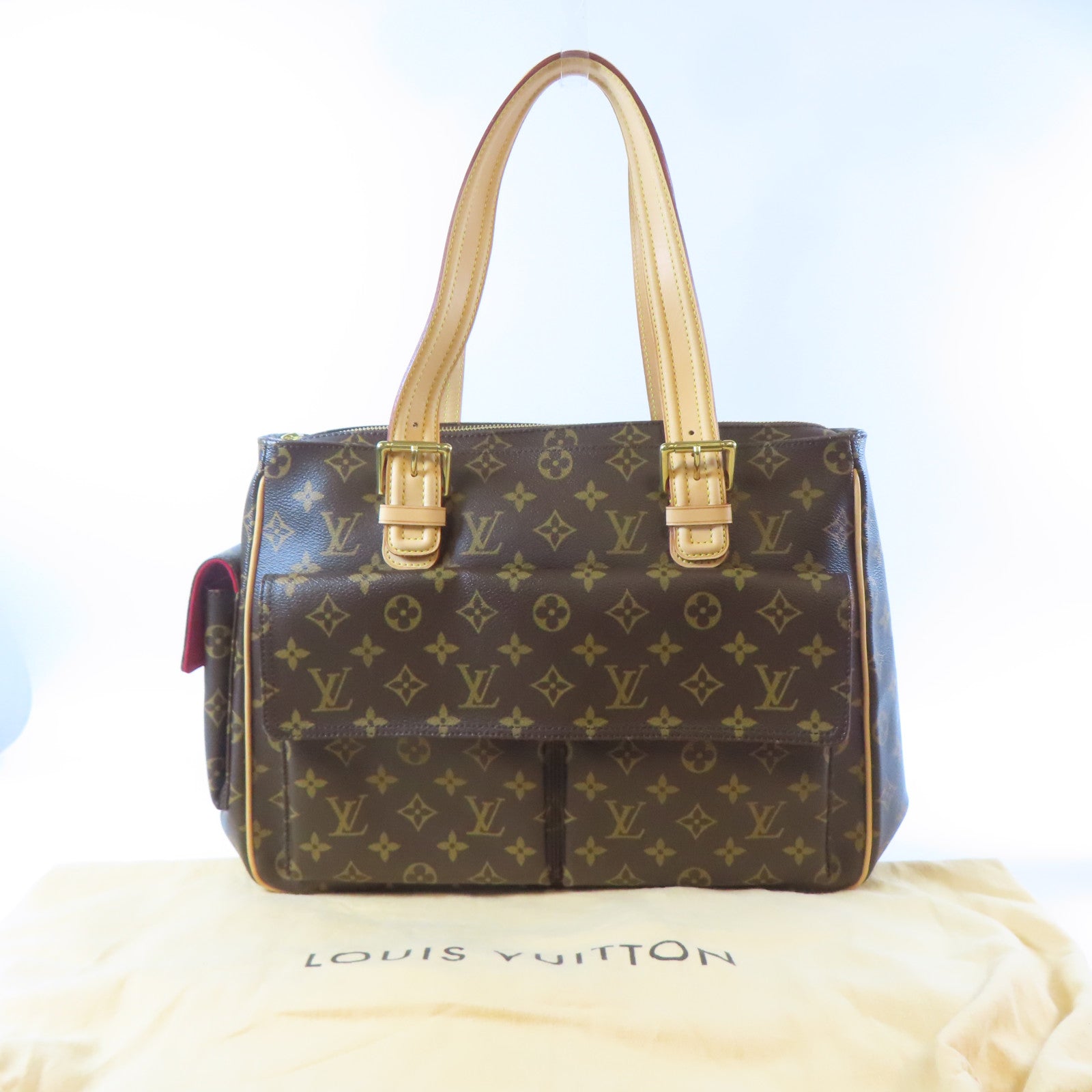 LOUIS VUITTON Monogram Multipli-Cite金扣肩背袋啡色