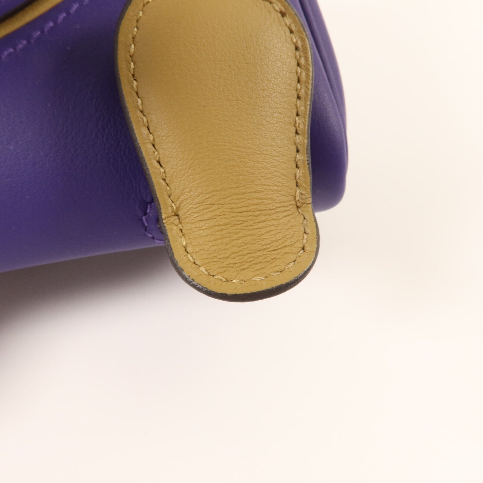 HERMES Swift皮革Kelly Doll手挽袋Purple/Dune