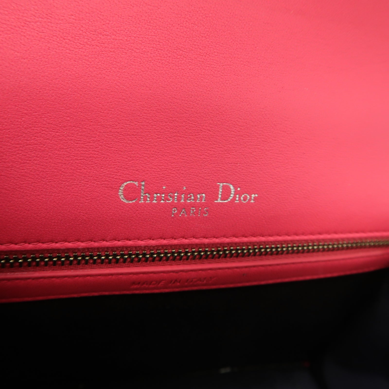 Dior 羊皮皮革Diorama Mini Chain Shoulder Bag銀扣鏈帶肩背袋粉紅色