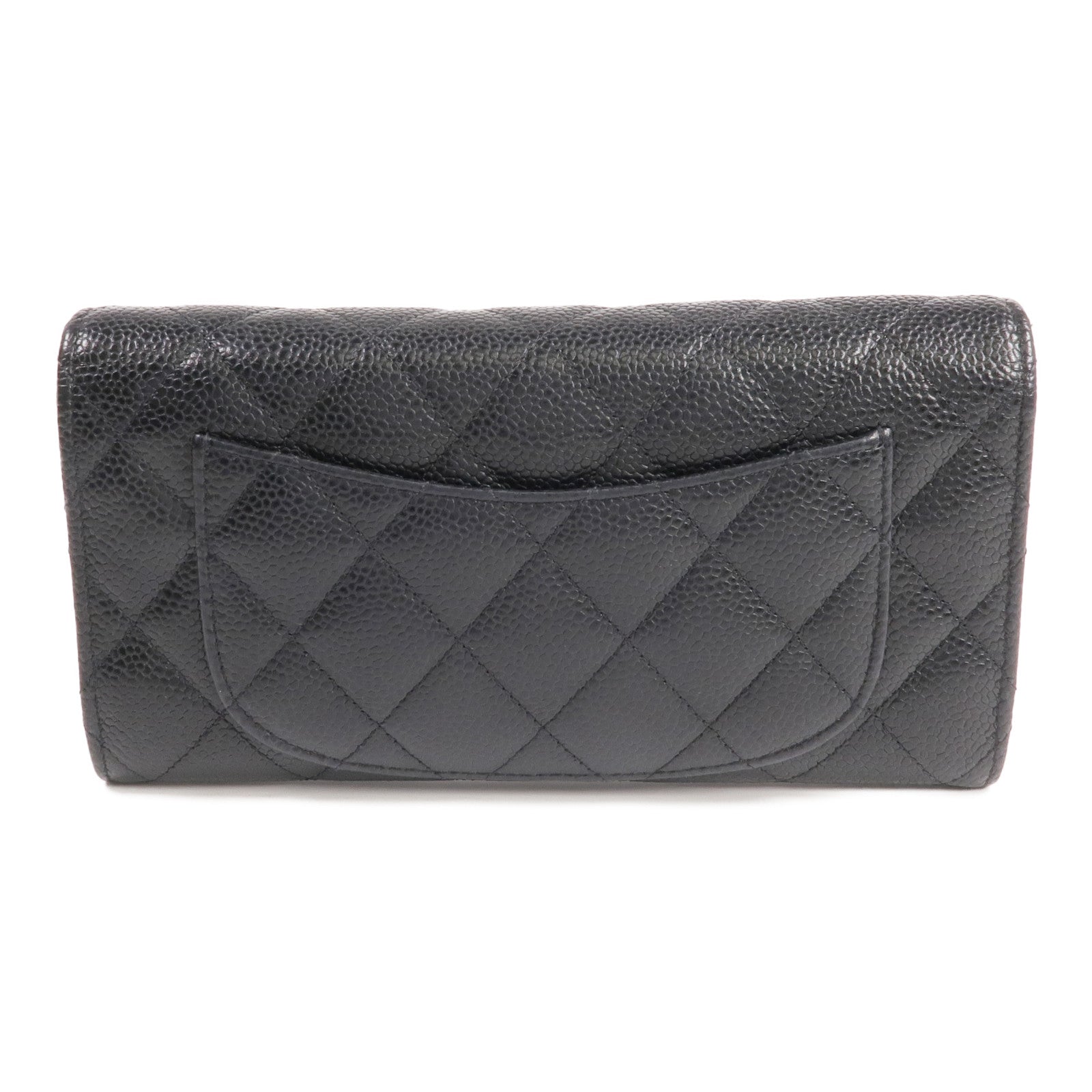 CHANEL 牛皮皮革Long Wallet金扣長錢包