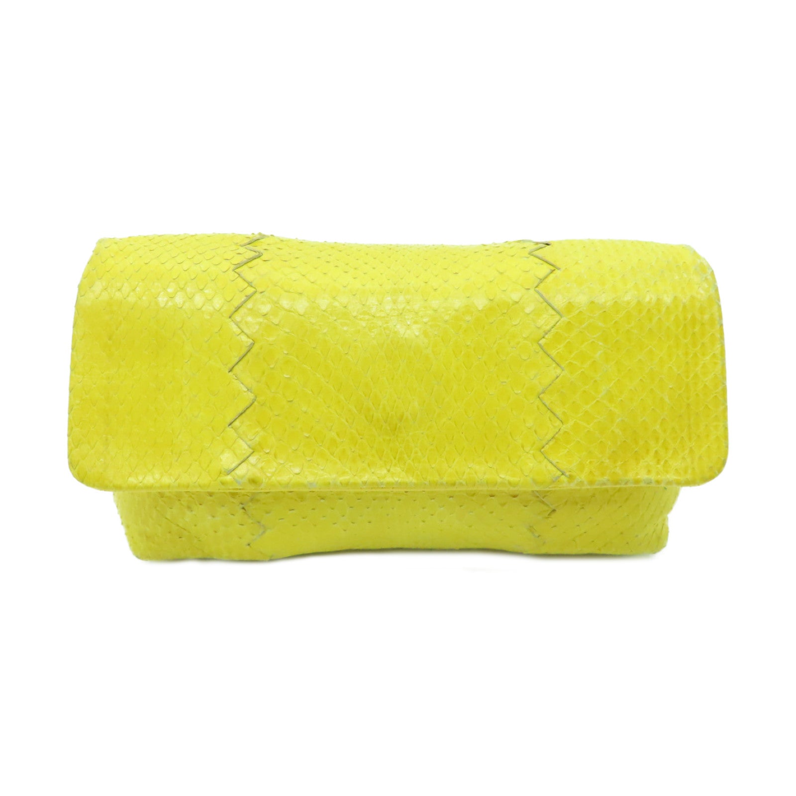 BOTTEGA VENETA 【清倉大減價】蛇皮皮革Clutch Bag手拿包黃色