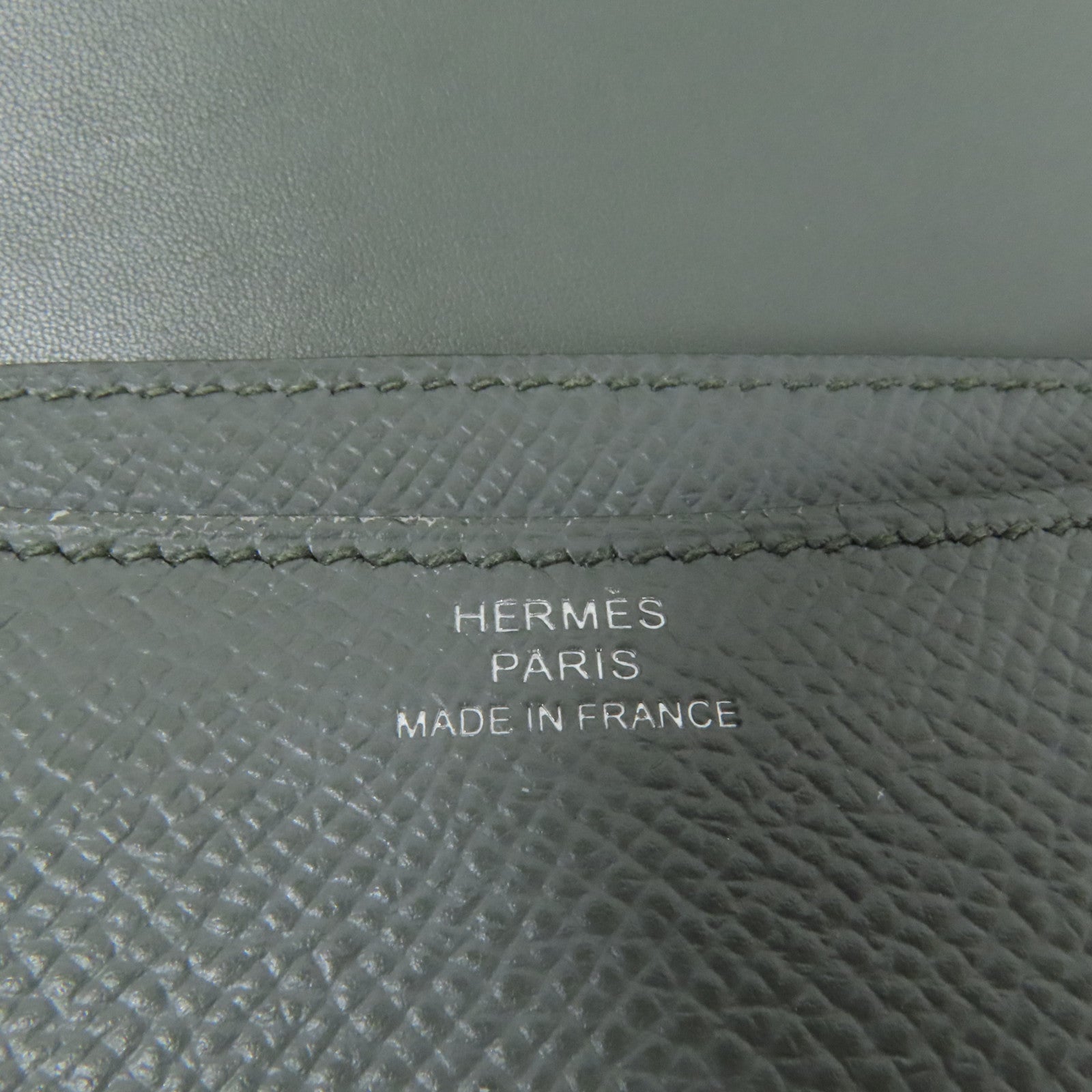 HERMES Epsom皮革Constance Mini銀扣肩背袋Vert Amande