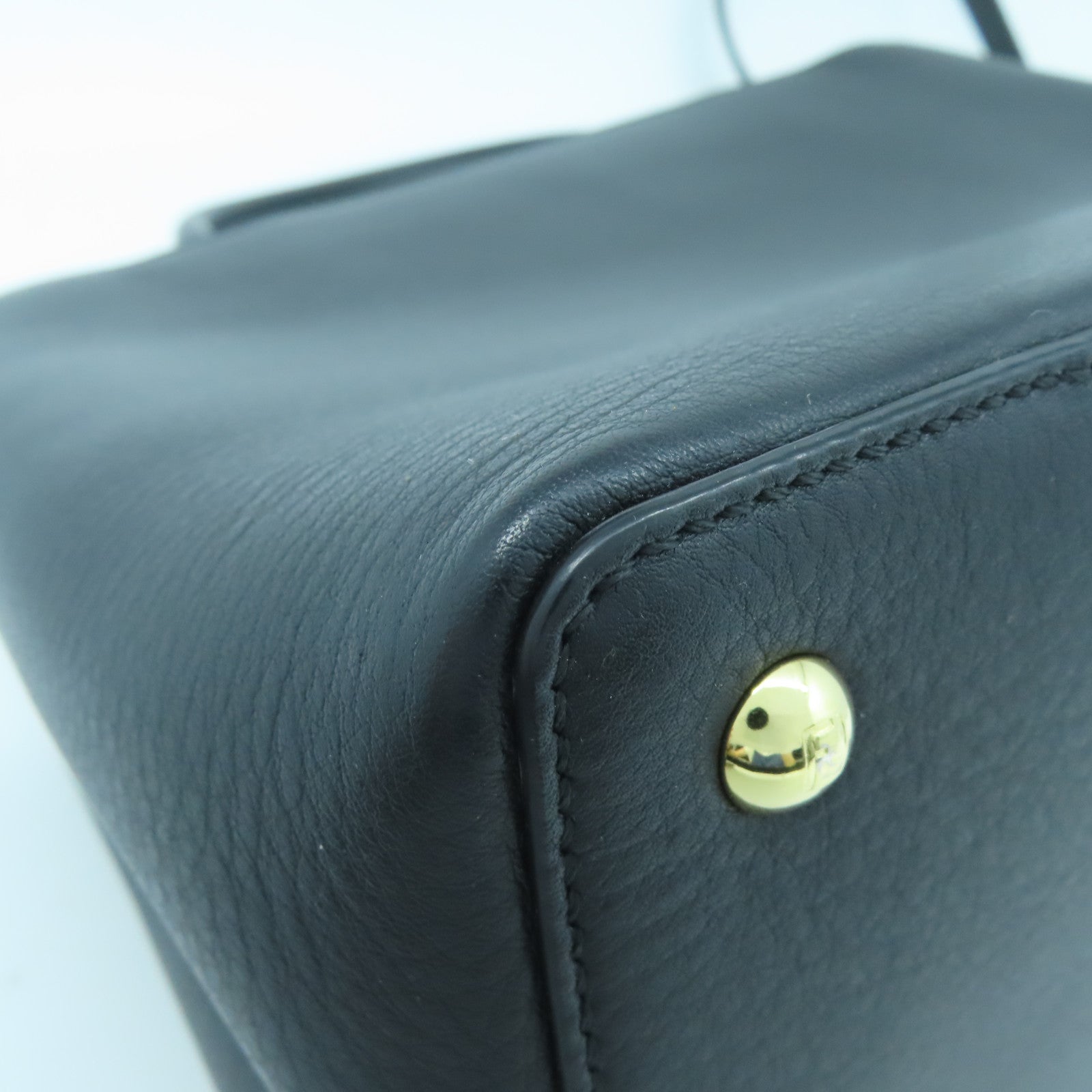 FENDI 【激減優惠】牛皮皮革2 Jour金扣手挽肩背兩用袋黑色
