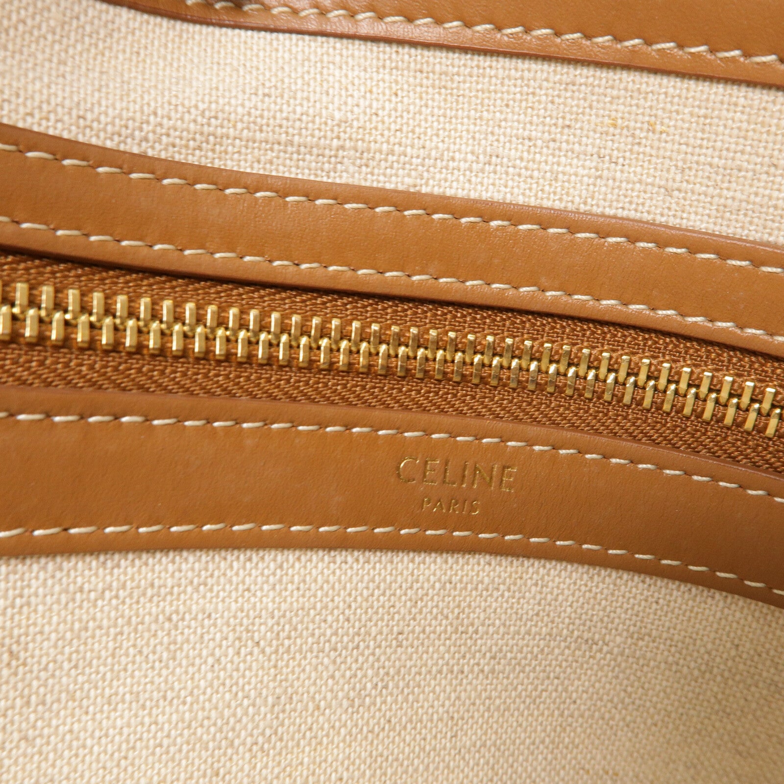 CELINE 帆布/牛皮皮革Horizontal Cabas Tote Bag手挽袋
