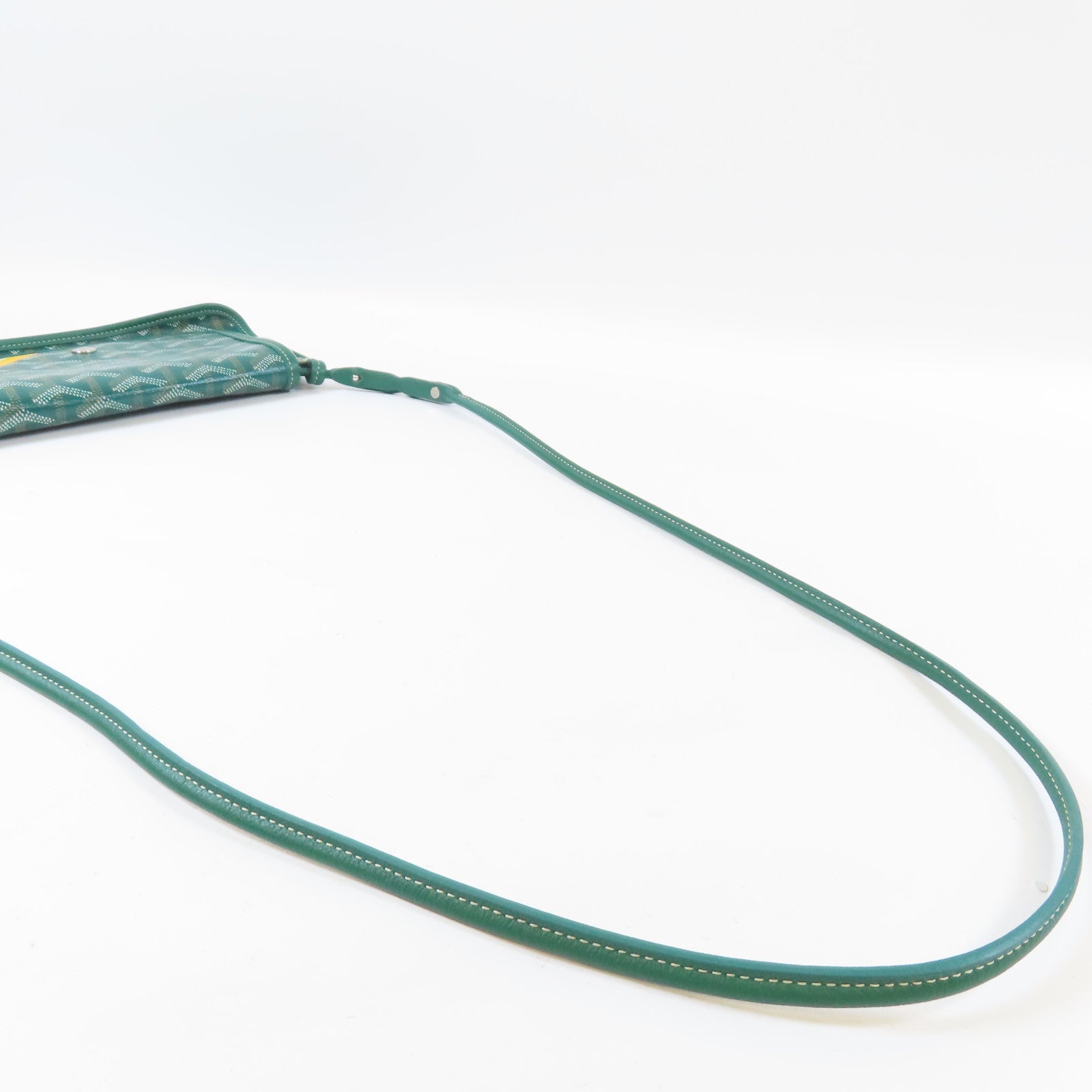 GOYARD 塗層帆布Plumet銀扣肩背袋綠色
