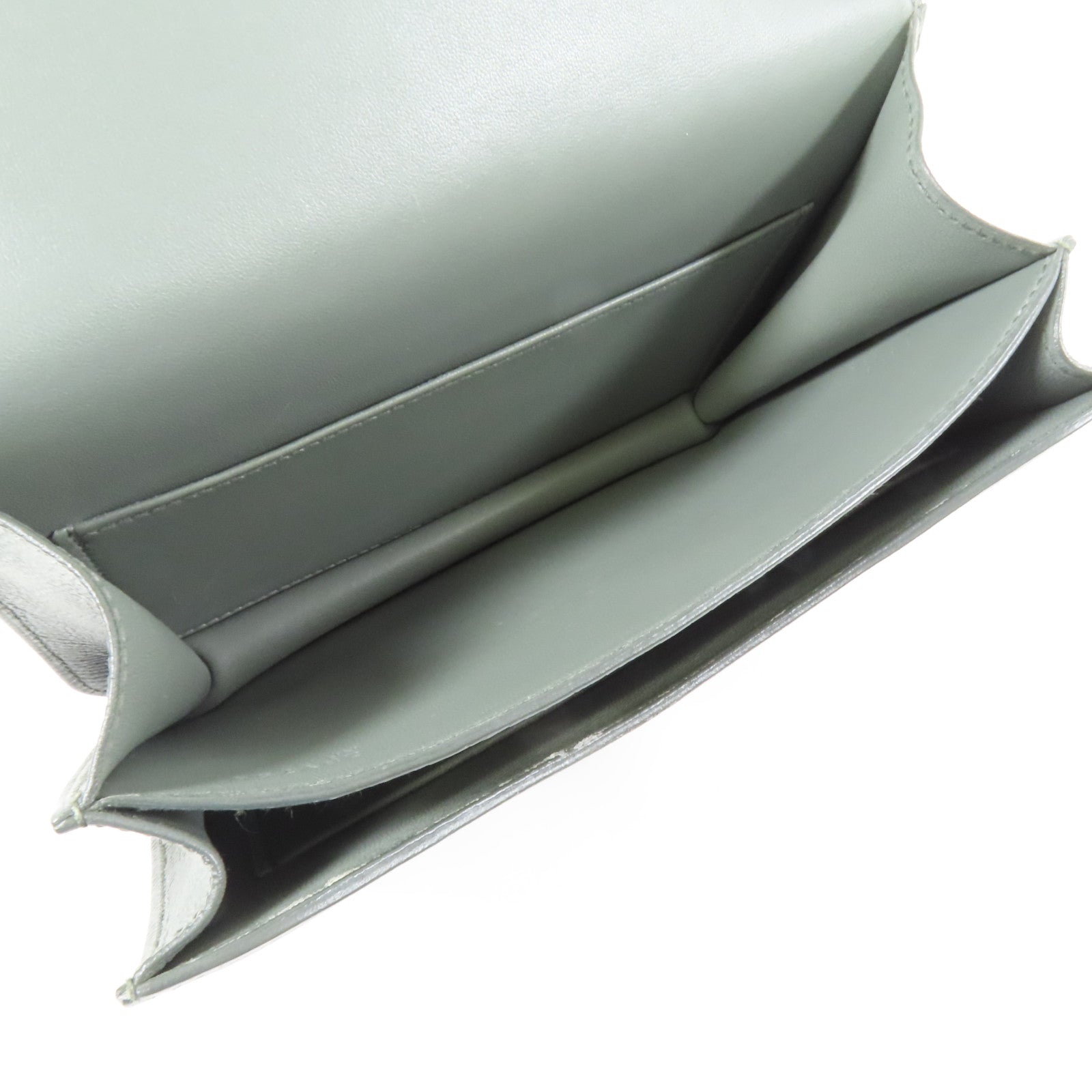 HERMES Epsom皮革Constance Mini銀扣肩背袋Vert Amande